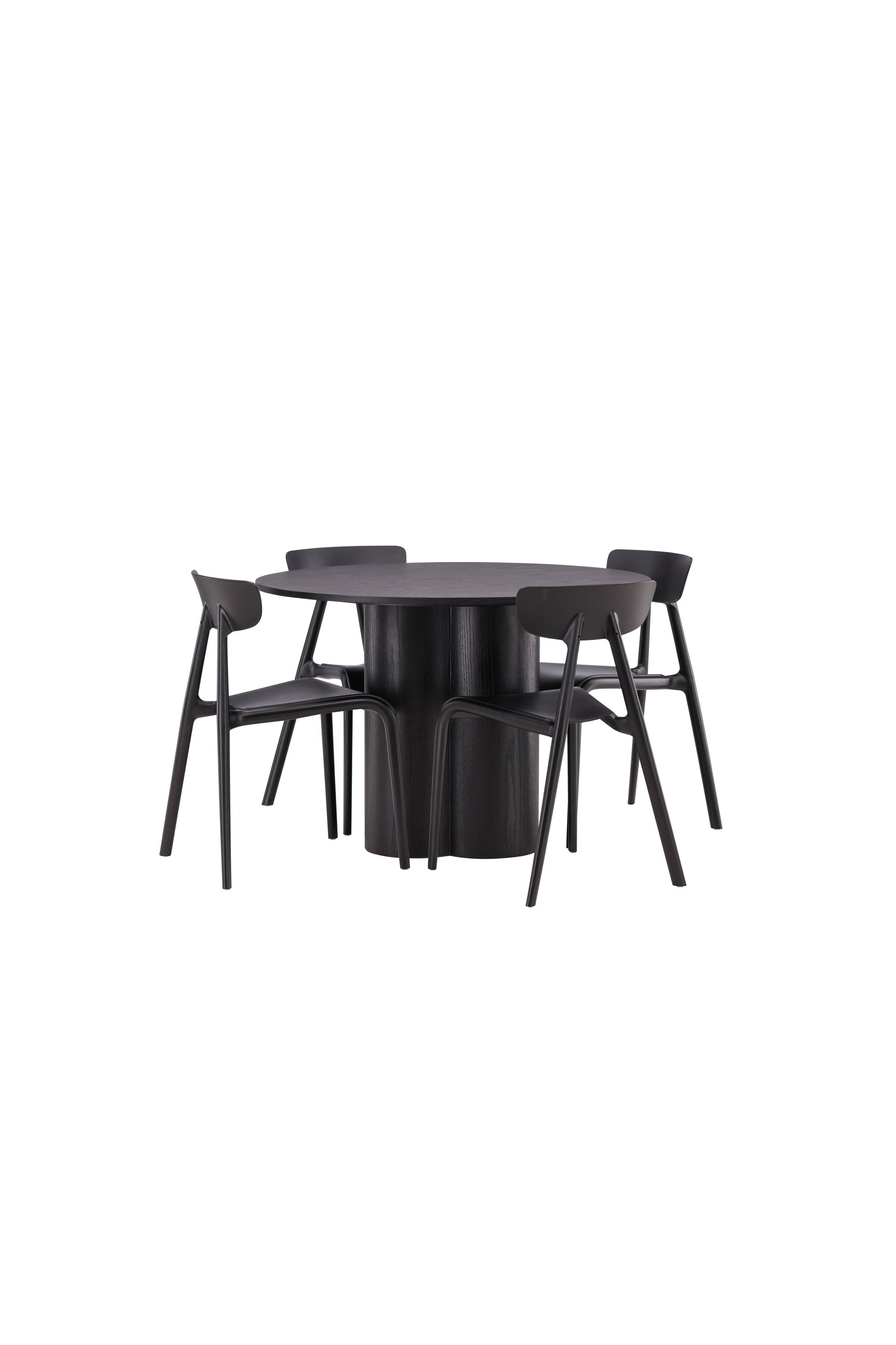 Olivia Esszimmer Set + Ursholmen ⌀110cm/4St. in Schwarz präsentiert im Onlineshop von KAQTU Design AG. Esszimmerset ist von Venture Home
