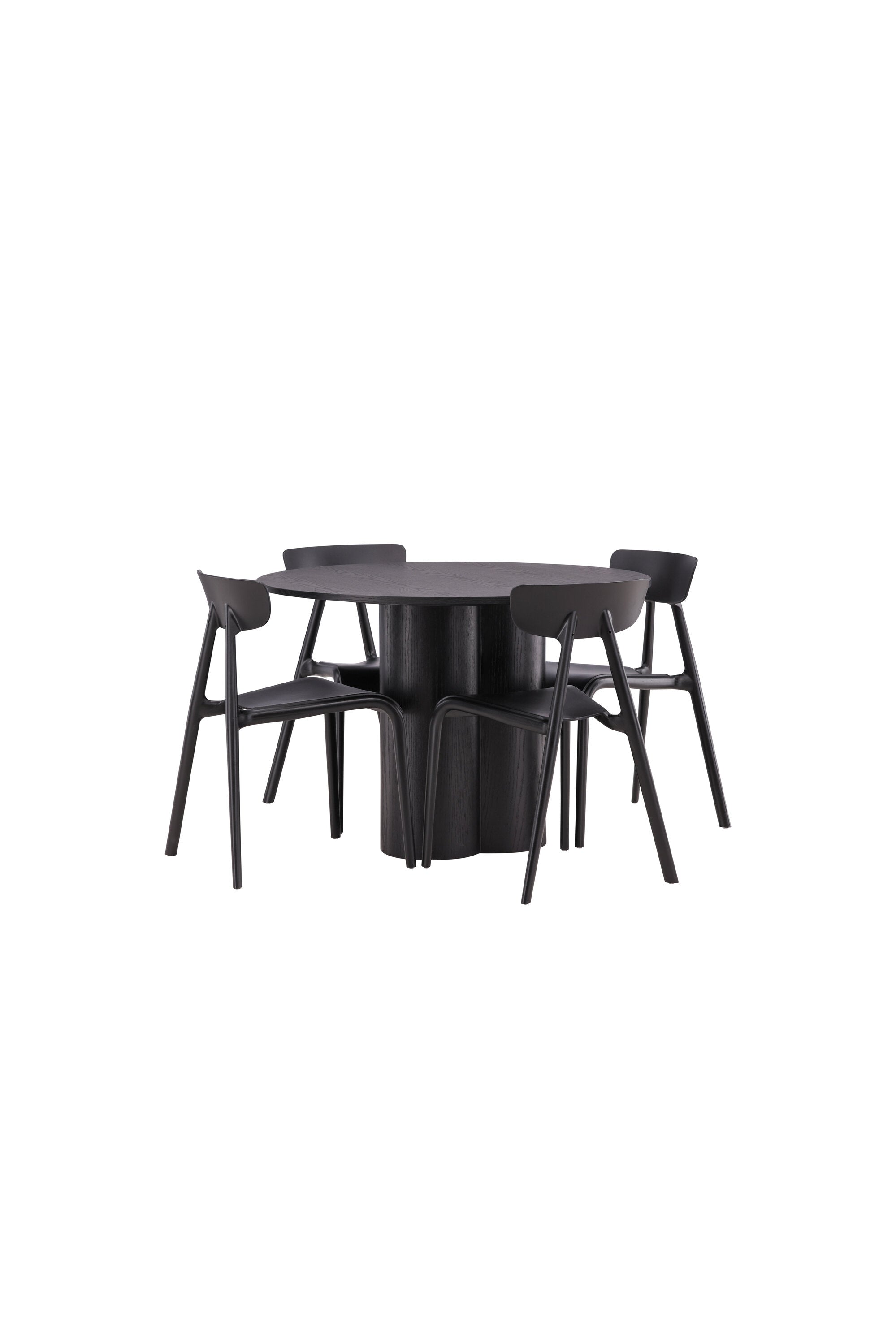 Olivia Esszimmer Set + Ursholmen ⌀110cm/4St. in Schwarz präsentiert im Onlineshop von KAQTU Design AG. Esszimmerset ist von Venture Home