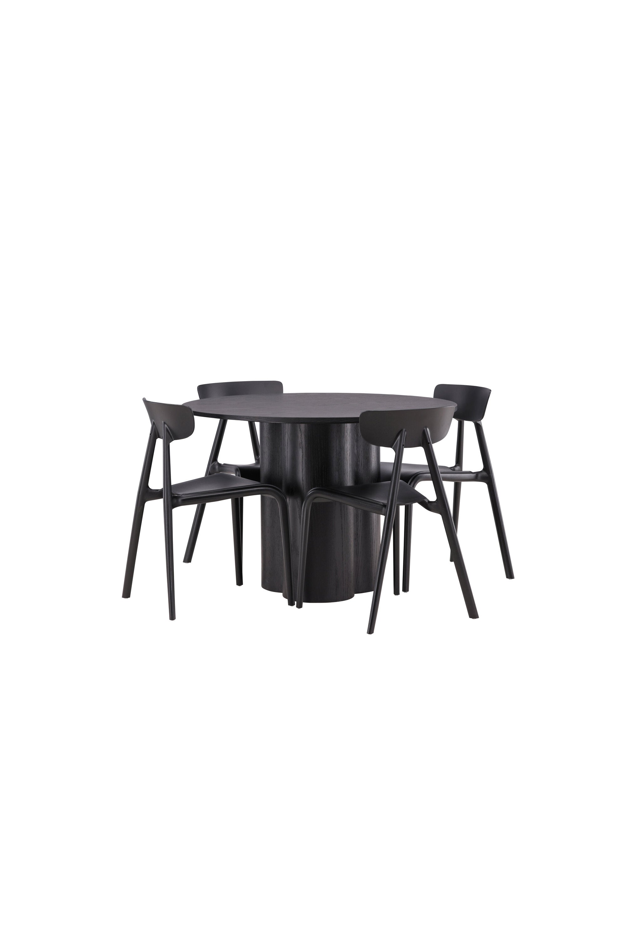 Olivia Esszimmer Set + Ursholmen ⌀110cm/4St. in Schwarz präsentiert im Onlineshop von KAQTU Design AG. Esszimmerset ist von Venture Home