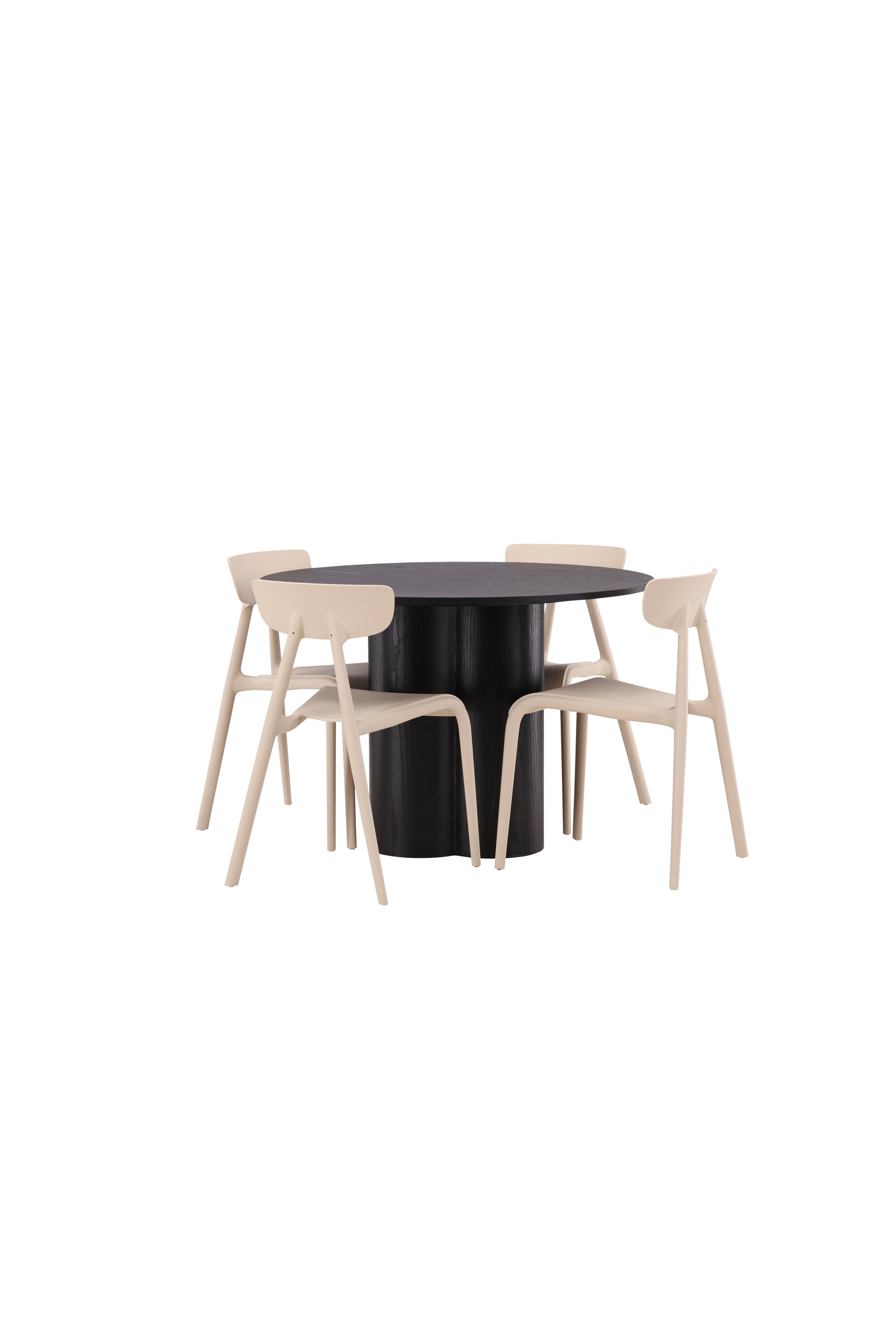 Olivia Esszimmer Set + Ursholmen ⌀110cm/4St. in Beige präsentiert im Onlineshop von KAQTU Design AG. Esszimmerset ist von Venture Home