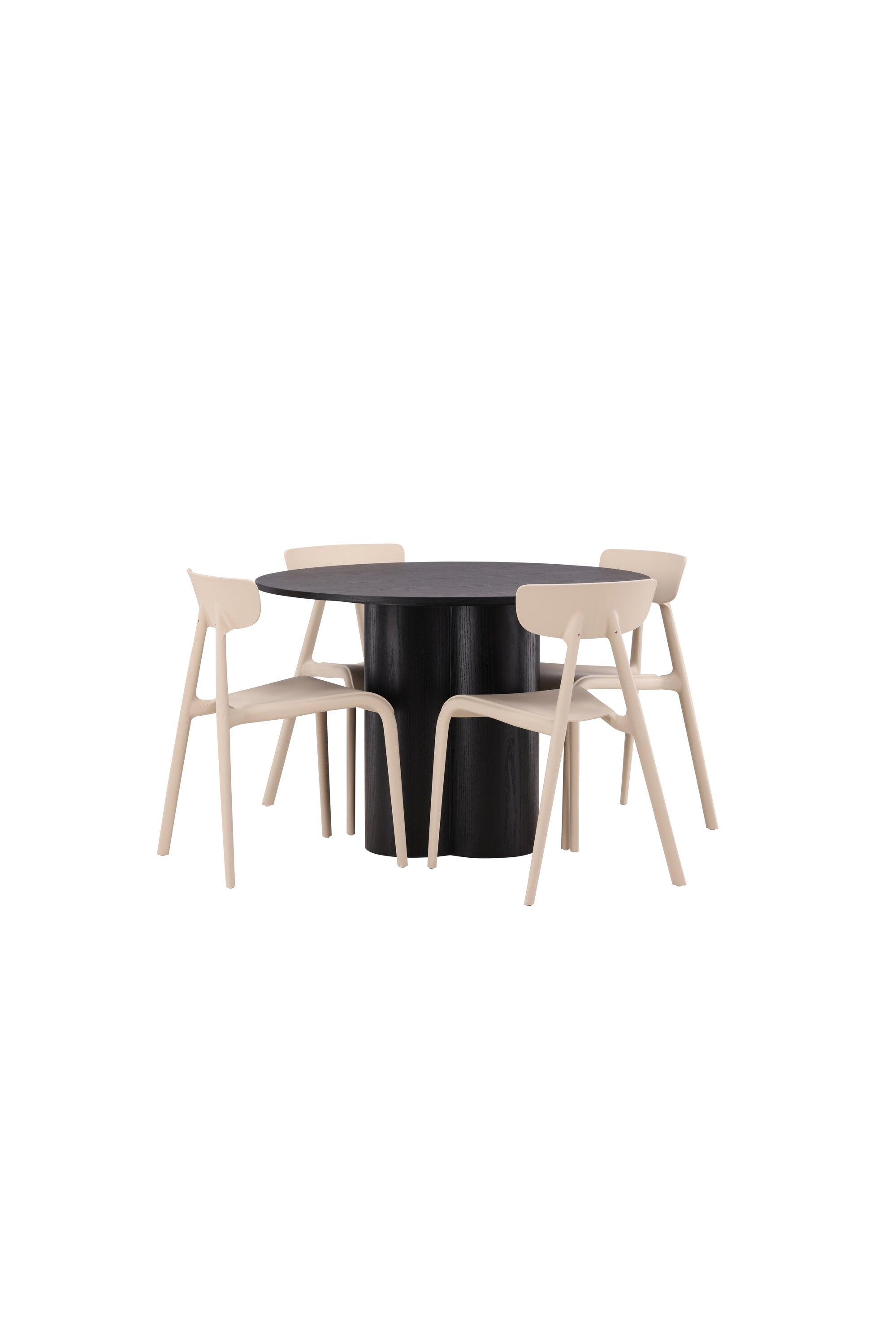 Olivia Esszimmer Set + Ursholmen ⌀110cm/4St. in Beige präsentiert im Onlineshop von KAQTU Design AG. Esszimmerset ist von Venture Home