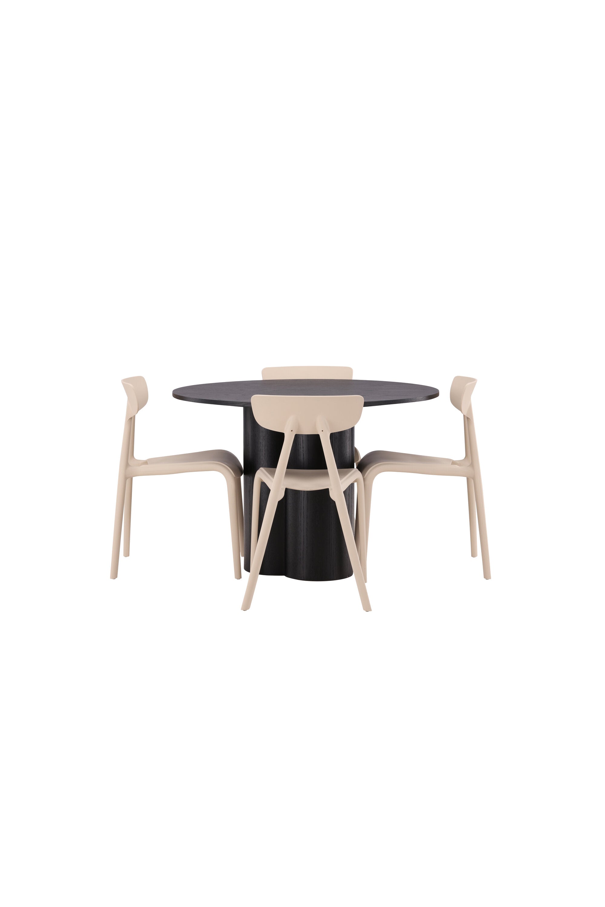 Olivia Esszimmer Set + Ursholmen ⌀110cm/4St. in Beige präsentiert im Onlineshop von KAQTU Design AG. Esszimmerset ist von Venture Home