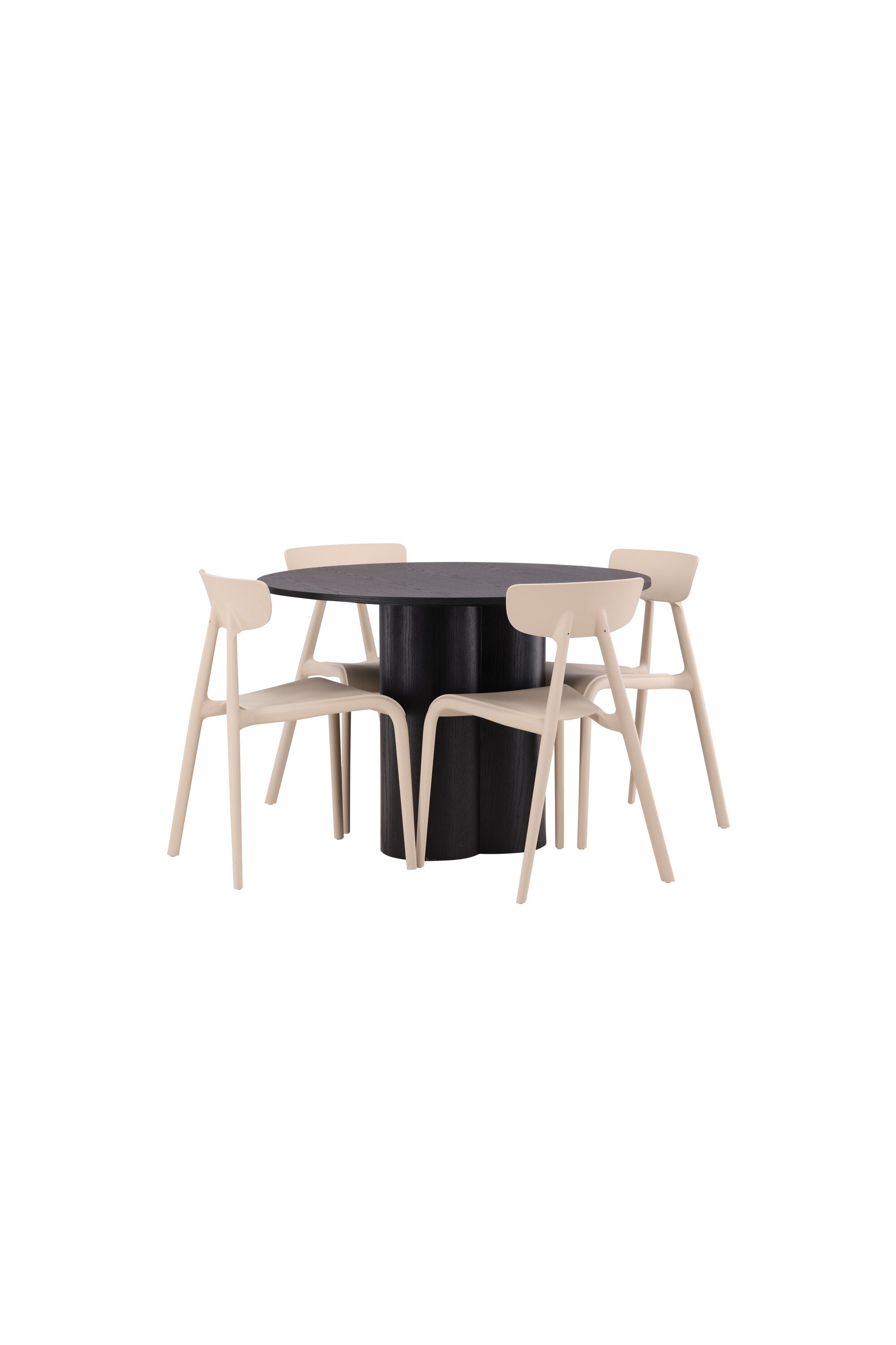 Olivia Esszimmer Set + Ursholmen ⌀110cm/4St. in Beige präsentiert im Onlineshop von KAQTU Design AG. Esszimmerset ist von Venture Home