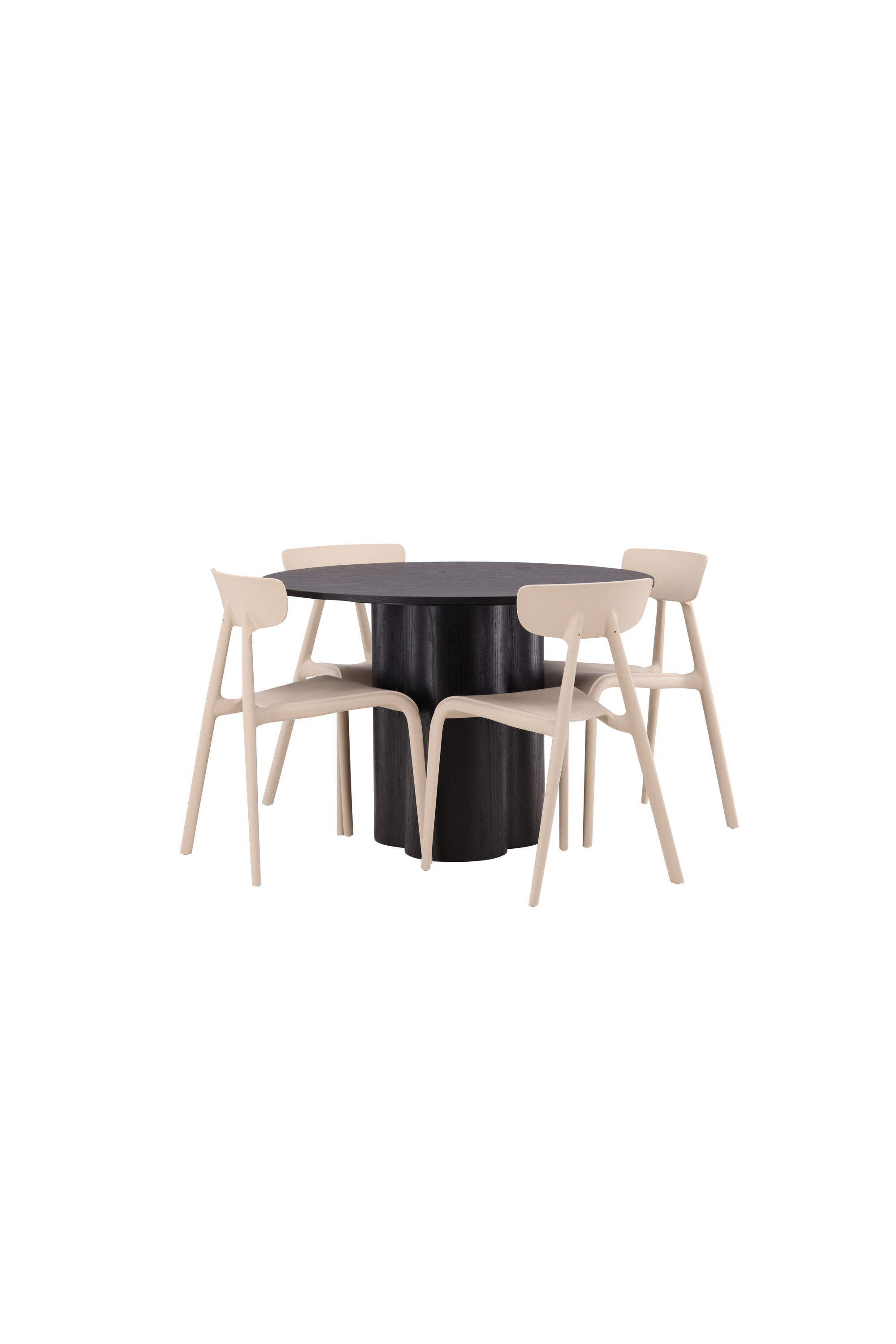 Olivia Esszimmer Set + Ursholmen ⌀110cm/4St. in Beige präsentiert im Onlineshop von KAQTU Design AG. Esszimmerset ist von Venture Home
