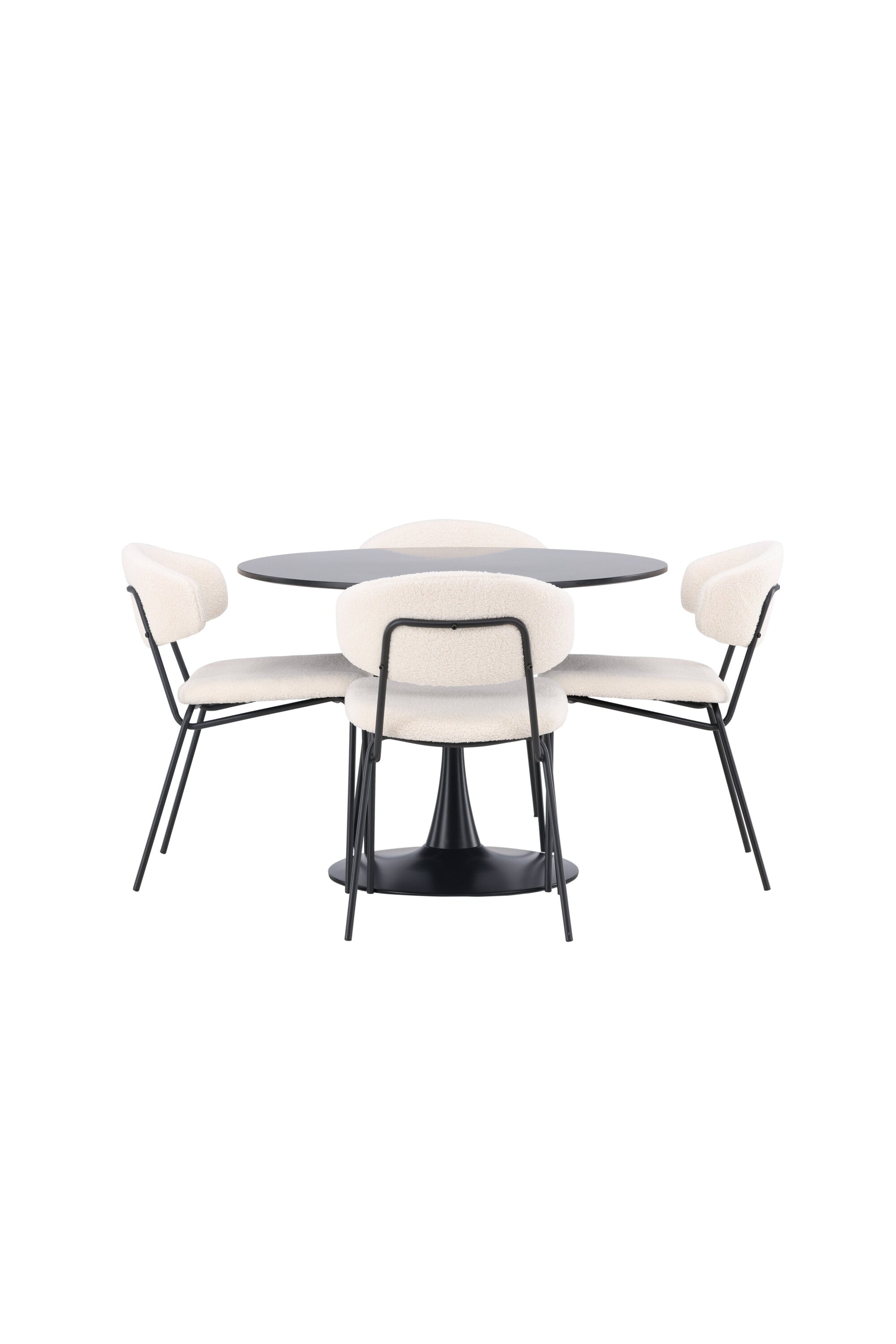 Glade Esszimmerset + Chico ⌀100cm/4St. in Weiss präsentiert im Onlineshop von KAQTU Design AG. Esszimmerset ist von Venture Home