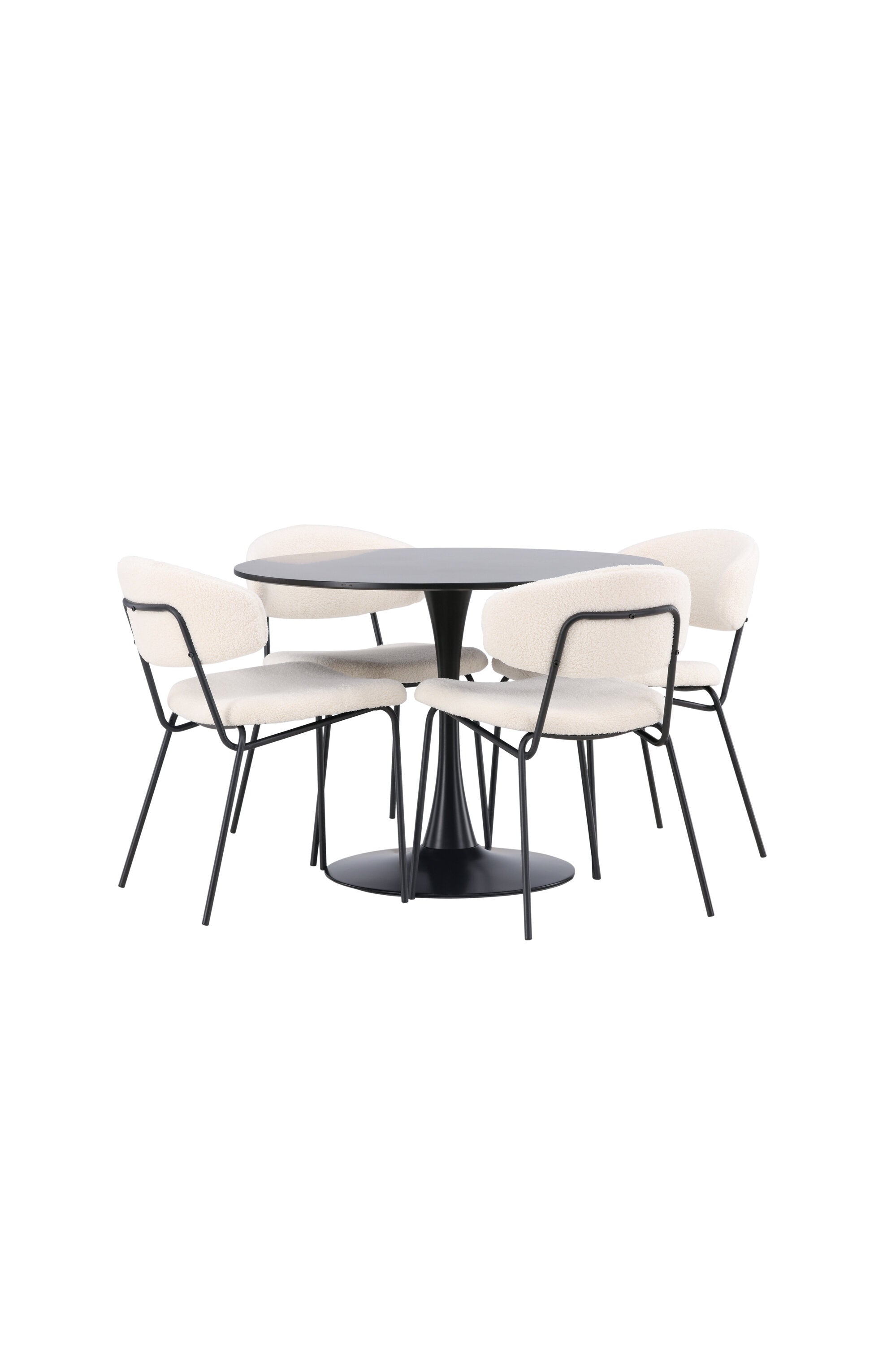 Glade Esszimmerset + Chico ⌀100cm/4St. in Weiss präsentiert im Onlineshop von KAQTU Design AG. Esszimmerset ist von Venture Home