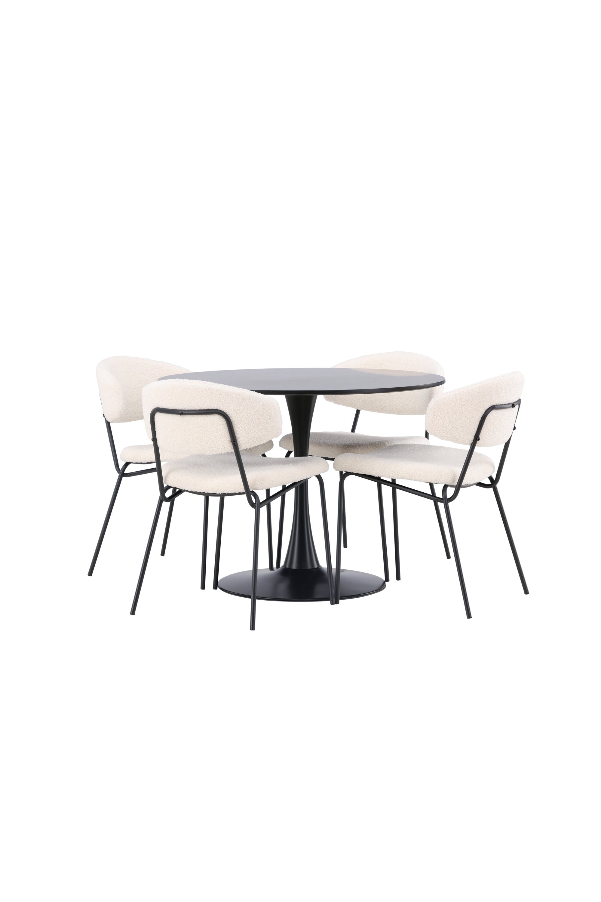 Glade Esszimmerset + Chico ⌀100cm/4St. in Weiss präsentiert im Onlineshop von KAQTU Design AG. Esszimmerset ist von Venture Home