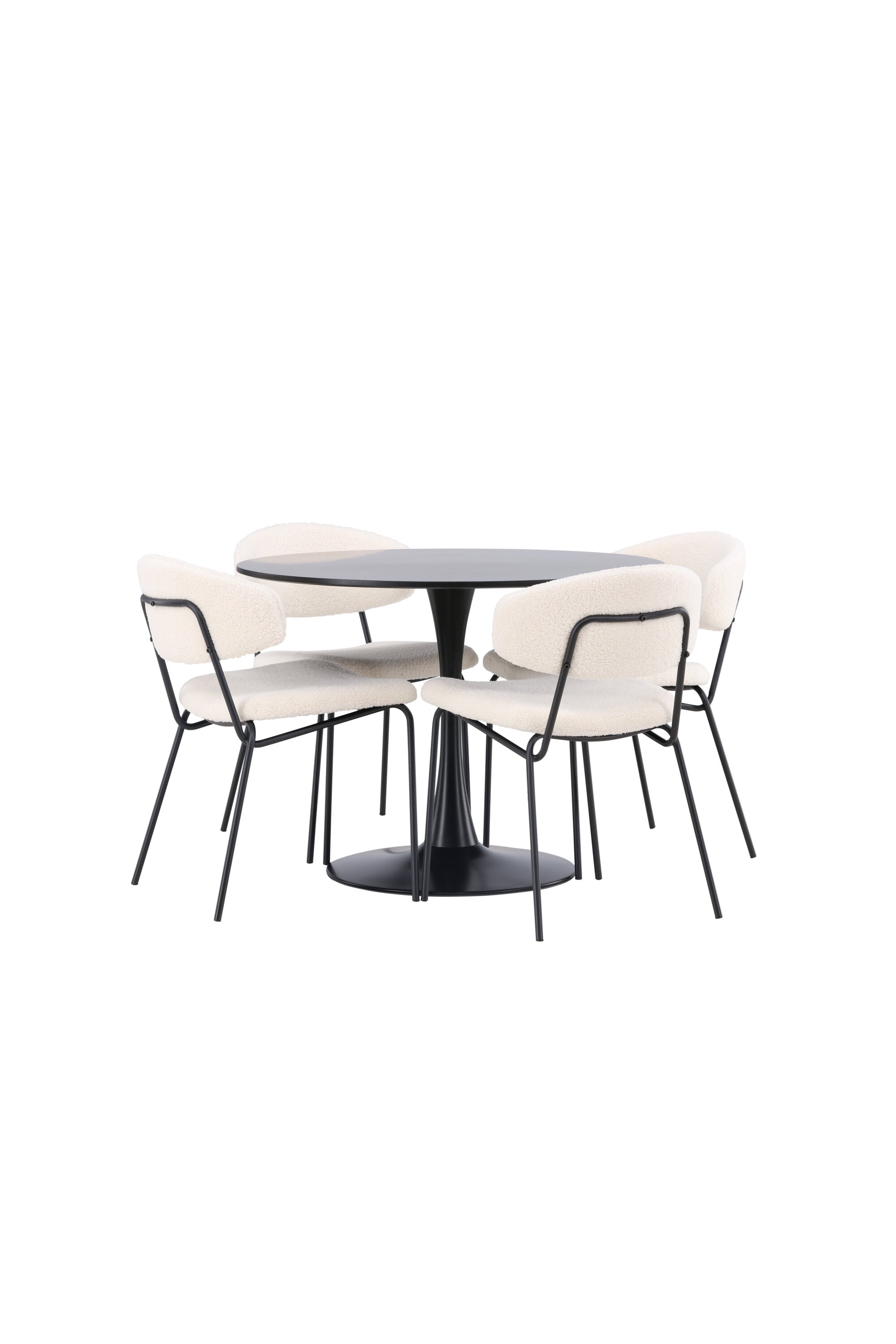 Glade Esszimmerset + Chico ⌀100cm/4St. in Weiss präsentiert im Onlineshop von KAQTU Design AG. Esszimmerset ist von Venture Home