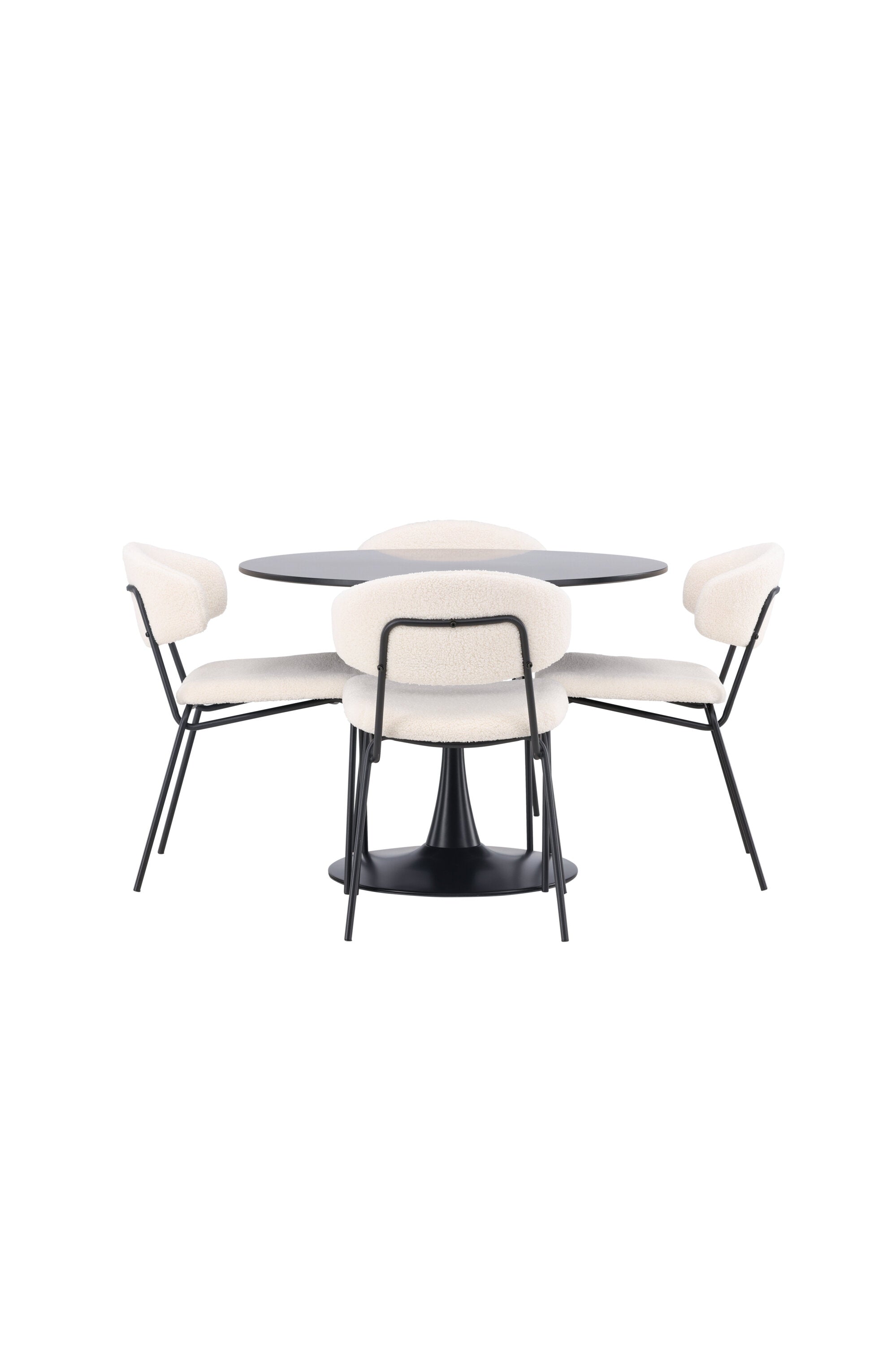 Glade Esszimmerset + Chico ⌀100cm/4St. in Weiss präsentiert im Onlineshop von KAQTU Design AG. Esszimmerset ist von Venture Home