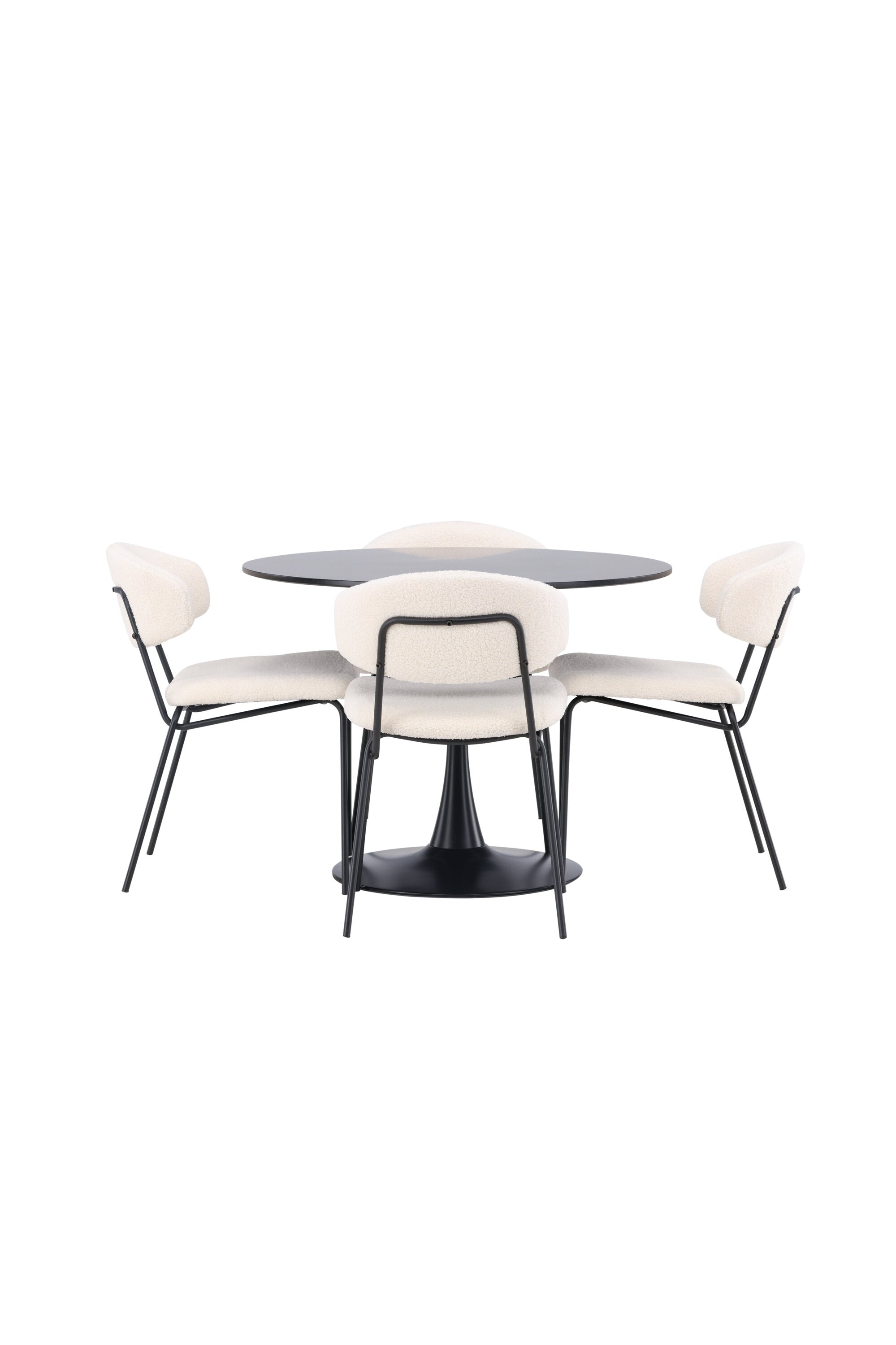 Glade Esszimmerset + Chico ⌀100cm/4St. in Weiss präsentiert im Onlineshop von KAQTU Design AG. Esszimmerset ist von Venture Home