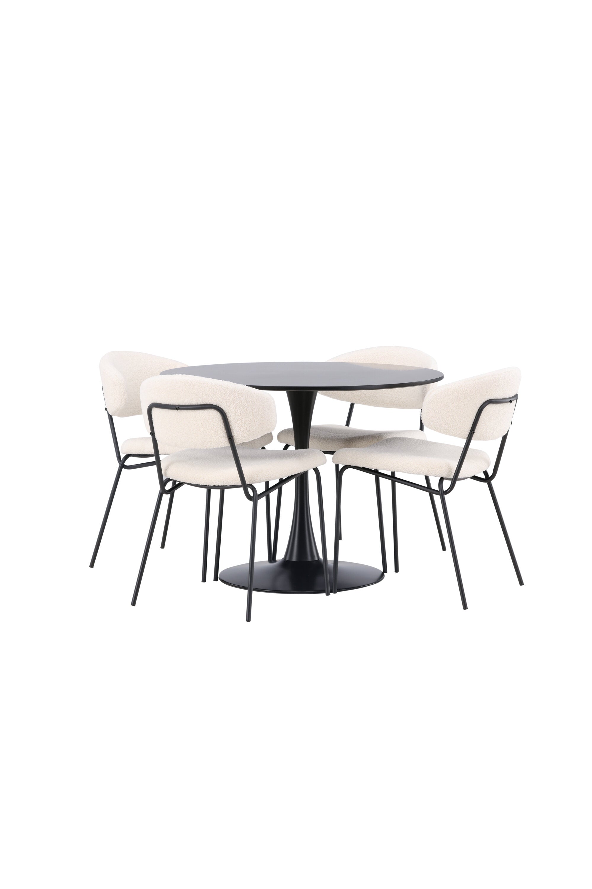 Glade Esszimmerset + Chico ⌀100cm/4St. in Weiss präsentiert im Onlineshop von KAQTU Design AG. Esszimmerset ist von Venture Home