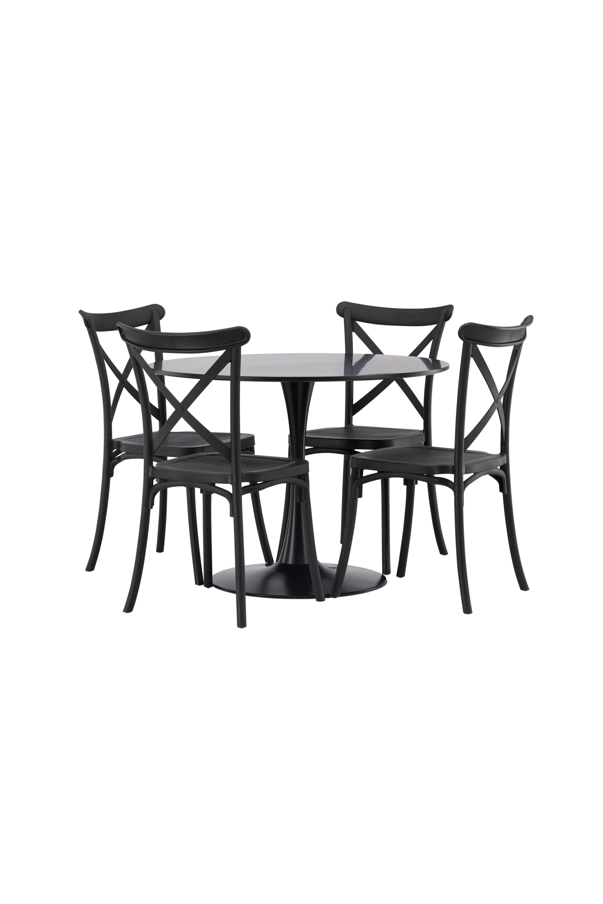 Glade Esszimmerset + Crosette ⌀100cm/4St. in Schwarz präsentiert im Onlineshop von KAQTU Design AG. Esszimmerset ist von Venture Home