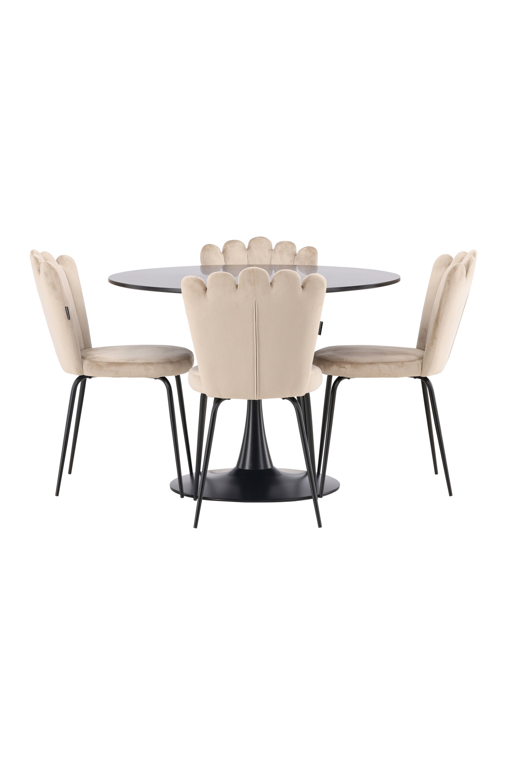 Glade Esszimmerset + Limhamn ⌀100cm/4St. in Beige präsentiert im Onlineshop von KAQTU Design AG. Esszimmerset ist von Venture Home