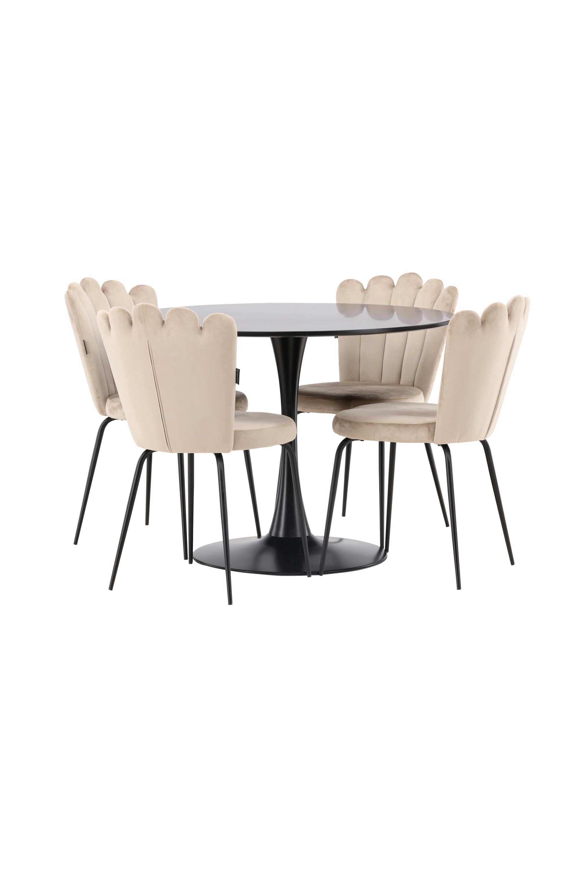 Glade Esszimmerset + Limhamn ⌀100cm/4St. in Beige präsentiert im Onlineshop von KAQTU Design AG. Esszimmerset ist von Venture Home