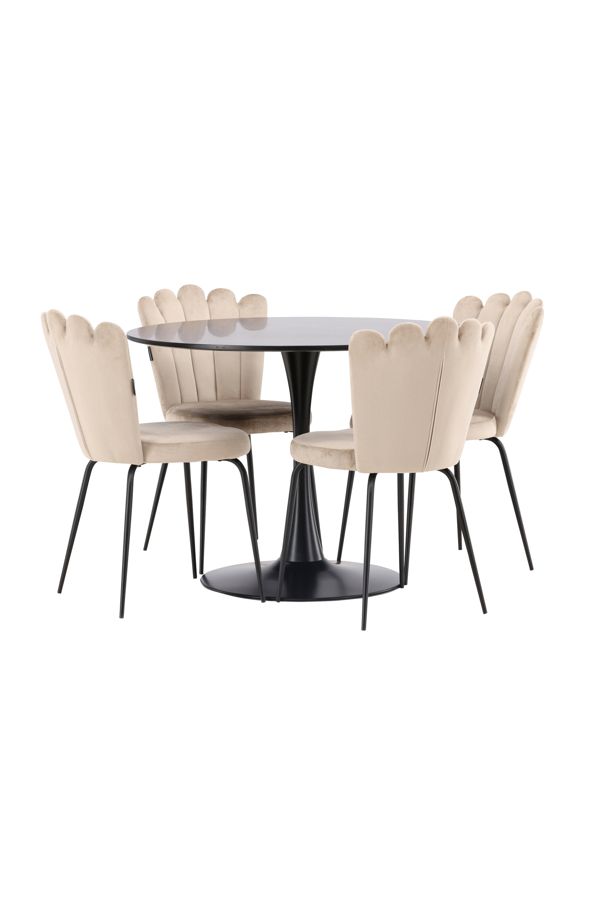 Glade Esszimmerset + Limhamn ⌀100cm/4St. in Beige präsentiert im Onlineshop von KAQTU Design AG. Esszimmerset ist von Venture Home