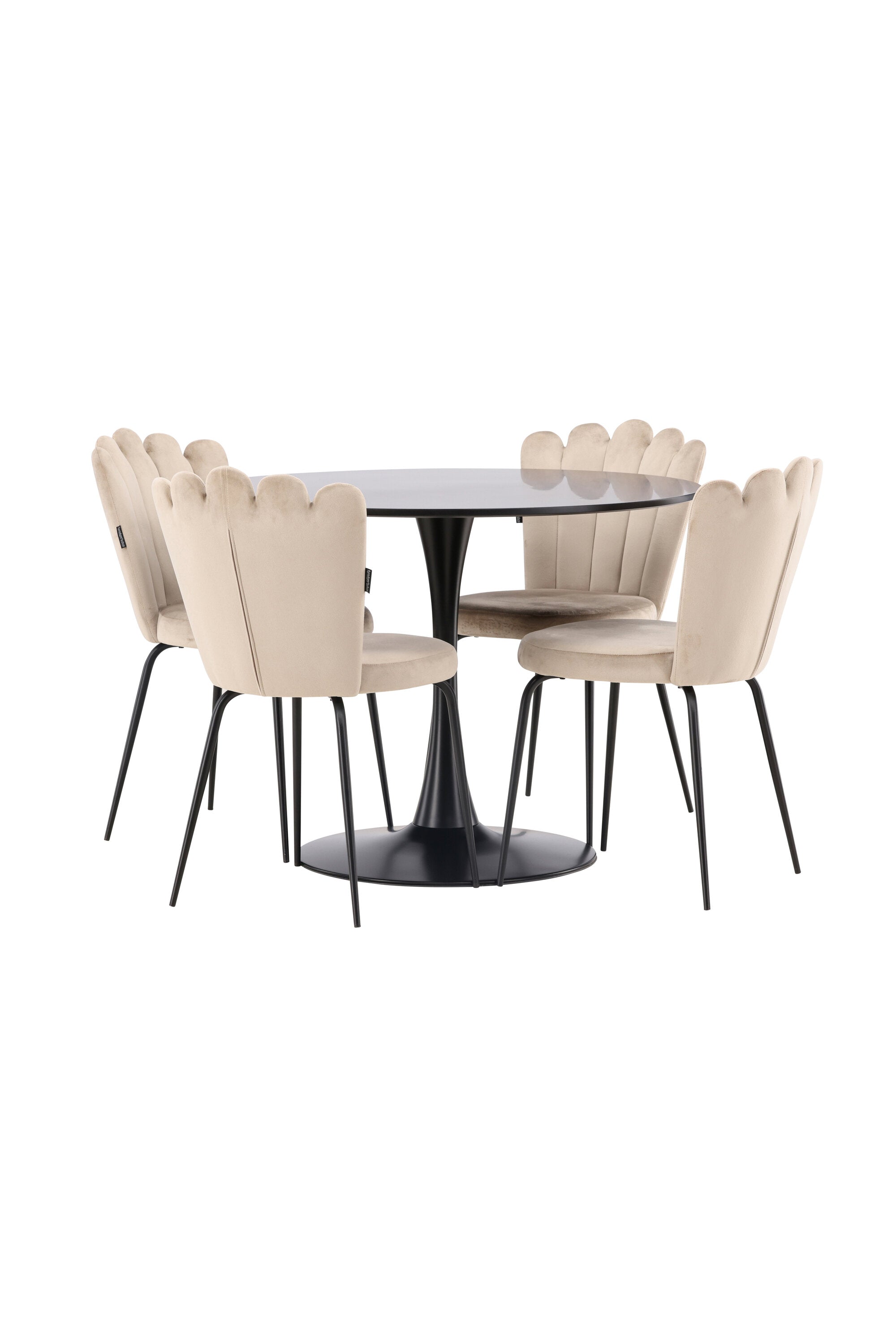 Glade Esszimmerset + Limhamn ⌀100cm/4St. in Beige präsentiert im Onlineshop von KAQTU Design AG. Esszimmerset ist von Venture Home
