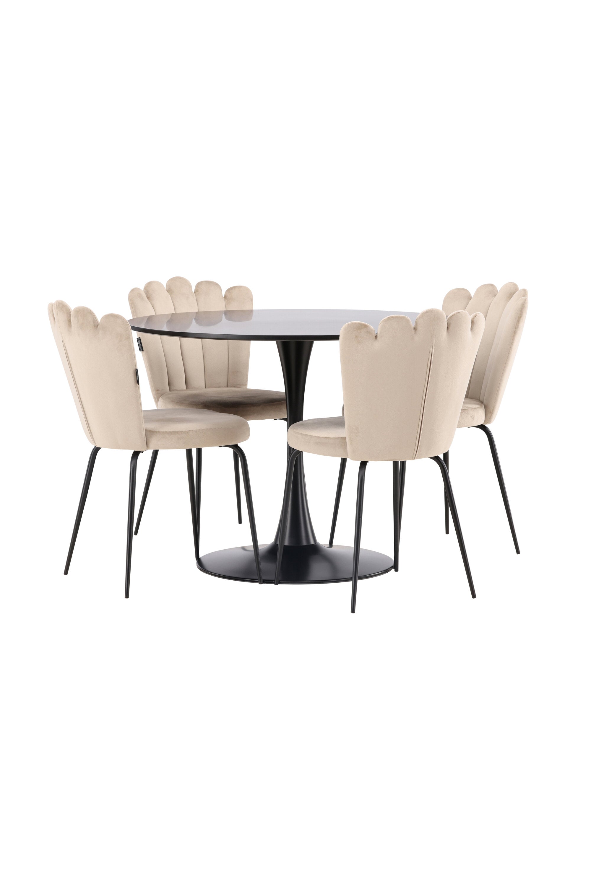 Glade Esszimmerset + Limhamn ⌀100cm/4St. in Beige präsentiert im Onlineshop von KAQTU Design AG. Esszimmerset ist von Venture Home