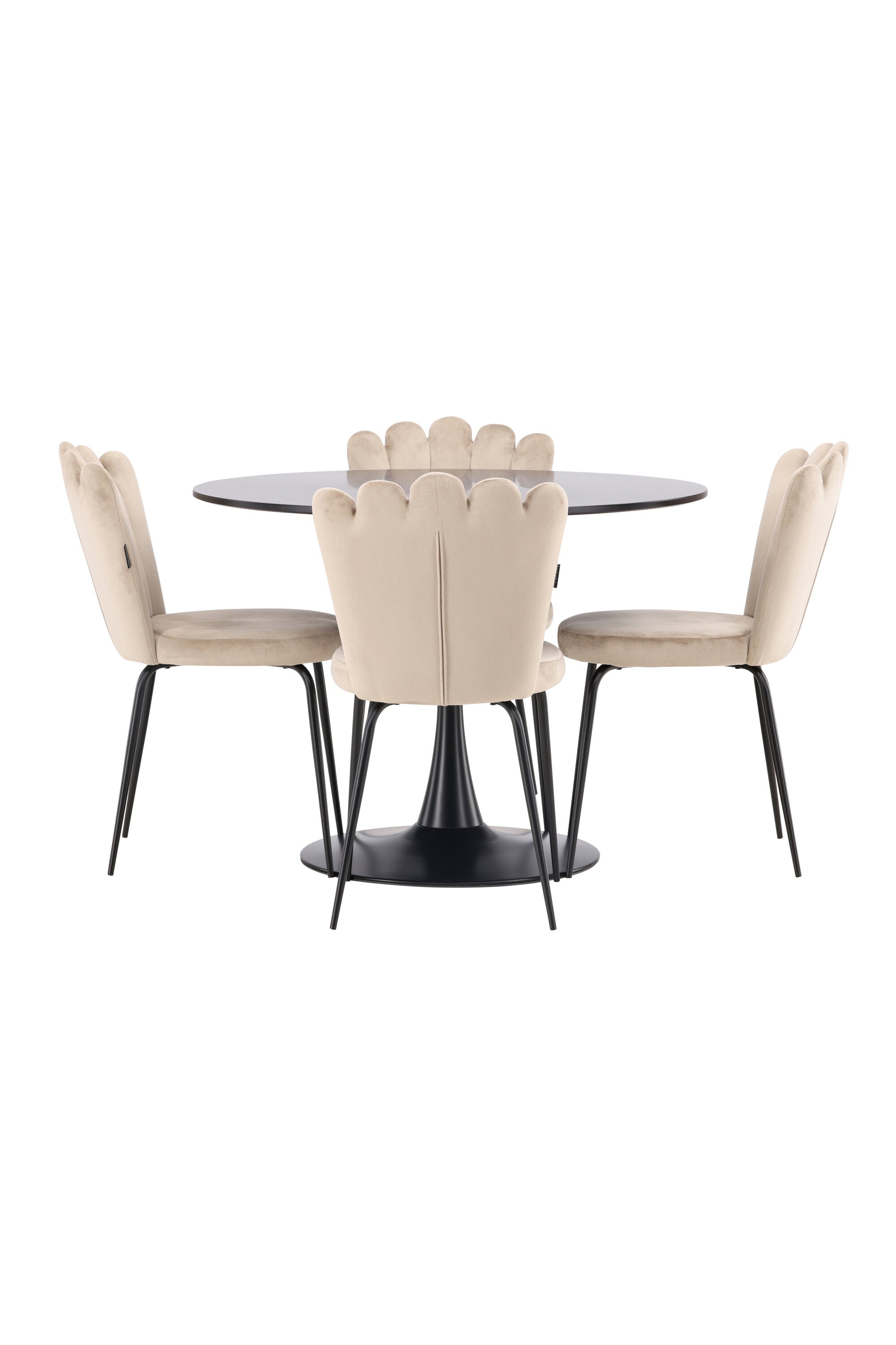 Glade Esszimmerset + Limhamn ⌀100cm/4St. in Beige präsentiert im Onlineshop von KAQTU Design AG. Esszimmerset ist von Venture Home