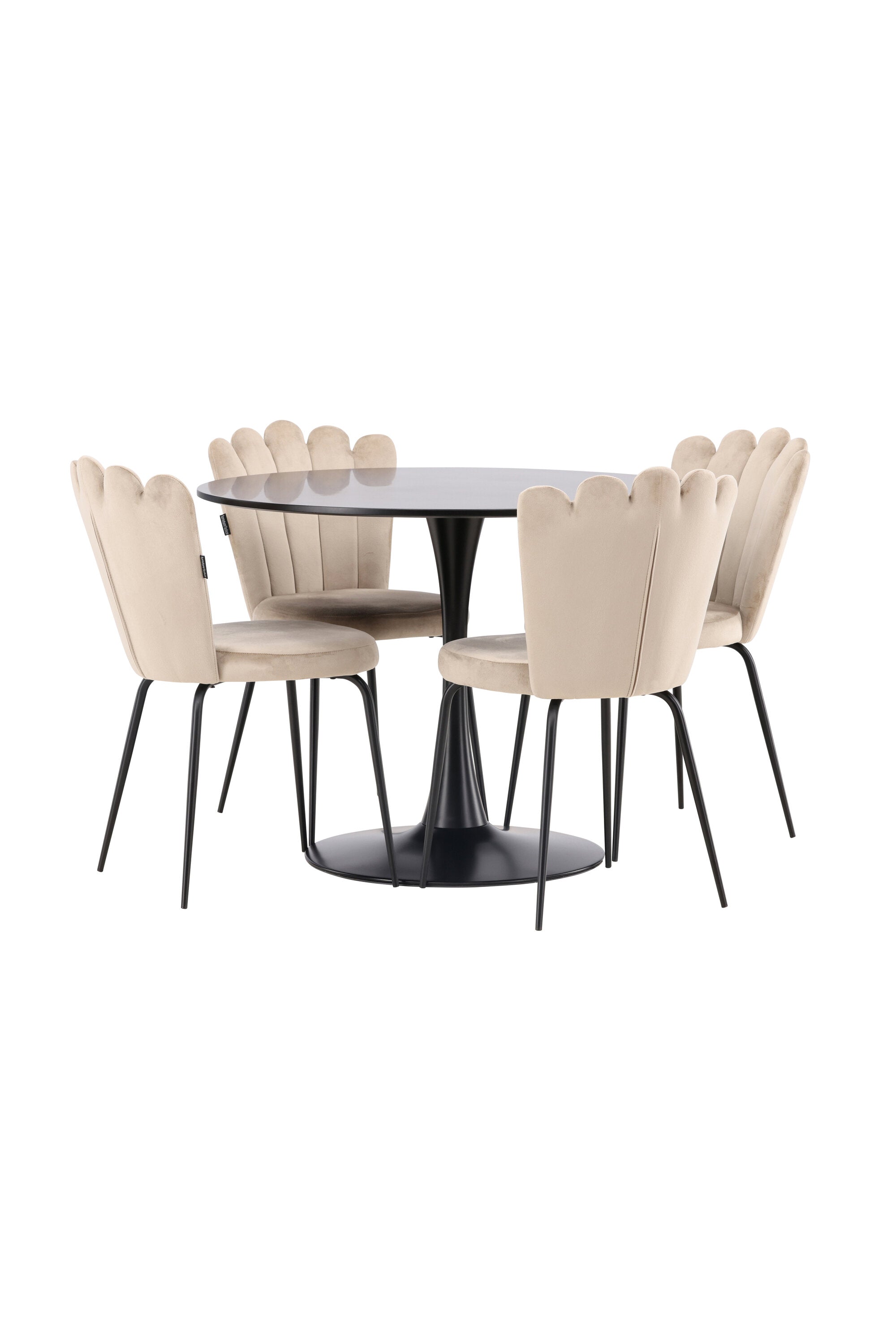 Glade Esszimmerset + Limhamn ⌀100cm/4St. in Beige präsentiert im Onlineshop von KAQTU Design AG. Esszimmerset ist von Venture Home