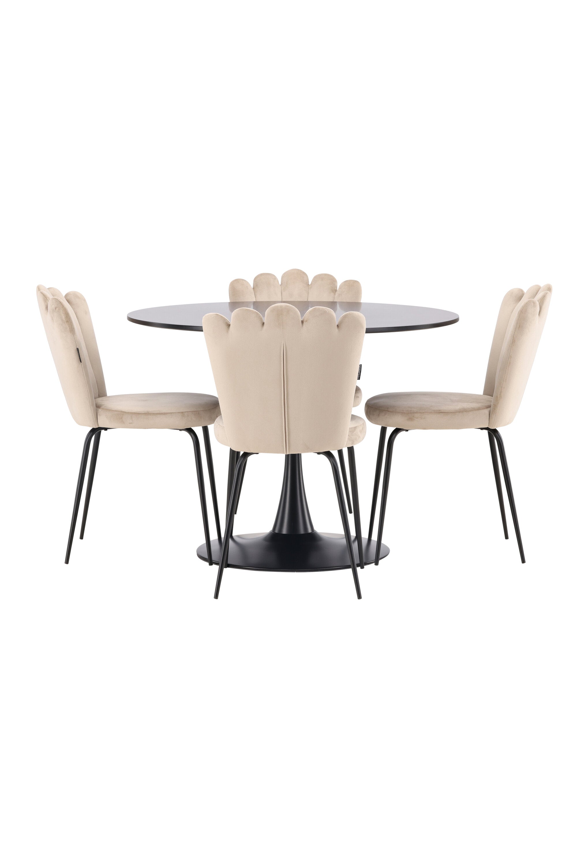 Glade Esszimmerset + Limhamn ⌀100cm/4St. in Beige präsentiert im Onlineshop von KAQTU Design AG. Esszimmerset ist von Venture Home