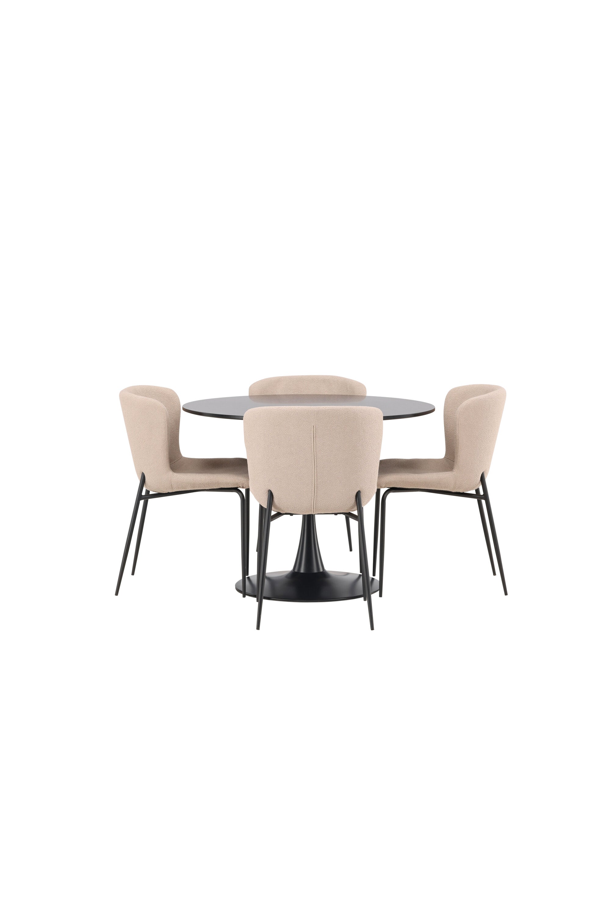 Glade Esszimmerset + Modesto ⌀100cm/4St. in Beige, Schwarz präsentiert im Onlineshop von KAQTU Design AG. Esszimmerset ist von Venture Home