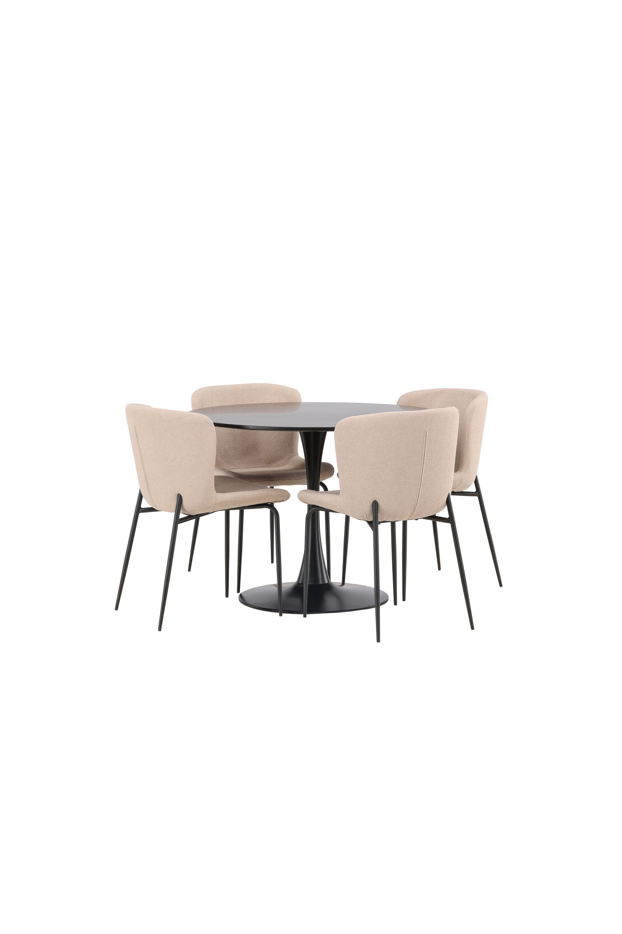 Glade Esszimmerset + Modesto ⌀100cm/4St. in Beige, Schwarz präsentiert im Onlineshop von KAQTU Design AG. Esszimmerset ist von Venture Home