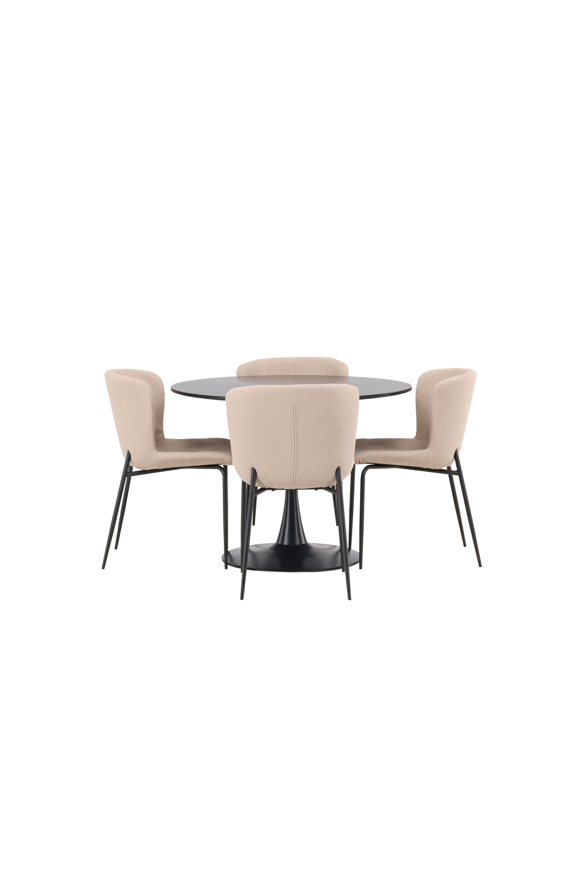 Glade Esszimmerset + Modesto ⌀100cm/4St. in Beige, Schwarz präsentiert im Onlineshop von KAQTU Design AG. Esszimmerset ist von Venture Home