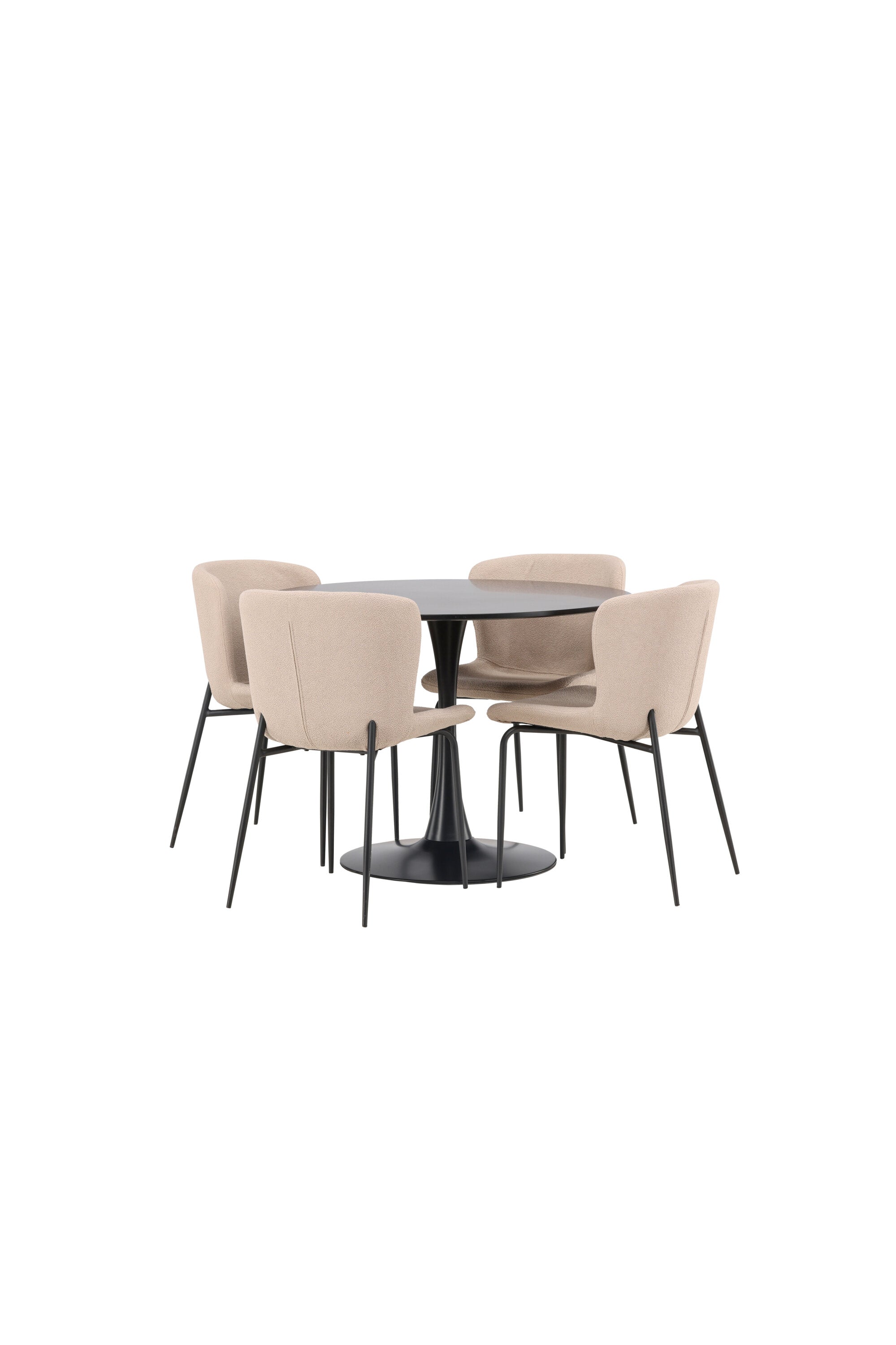 Glade Esszimmerset + Modesto ⌀100cm/4St. in Beige, Schwarz präsentiert im Onlineshop von KAQTU Design AG. Esszimmerset ist von Venture Home