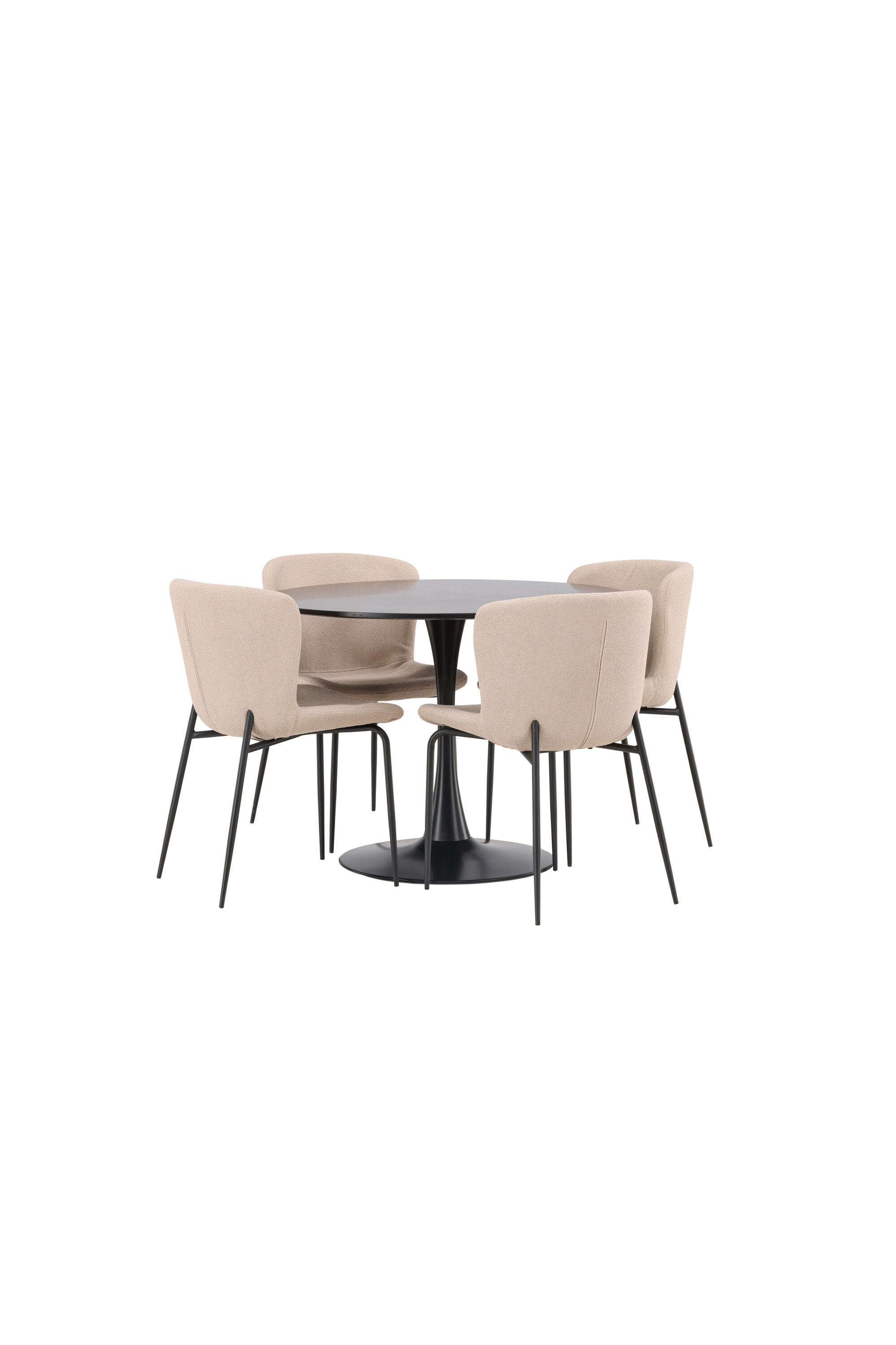 Glade Esszimmerset + Modesto ⌀100cm/4St. in Beige, Schwarz präsentiert im Onlineshop von KAQTU Design AG. Esszimmerset ist von Venture Home