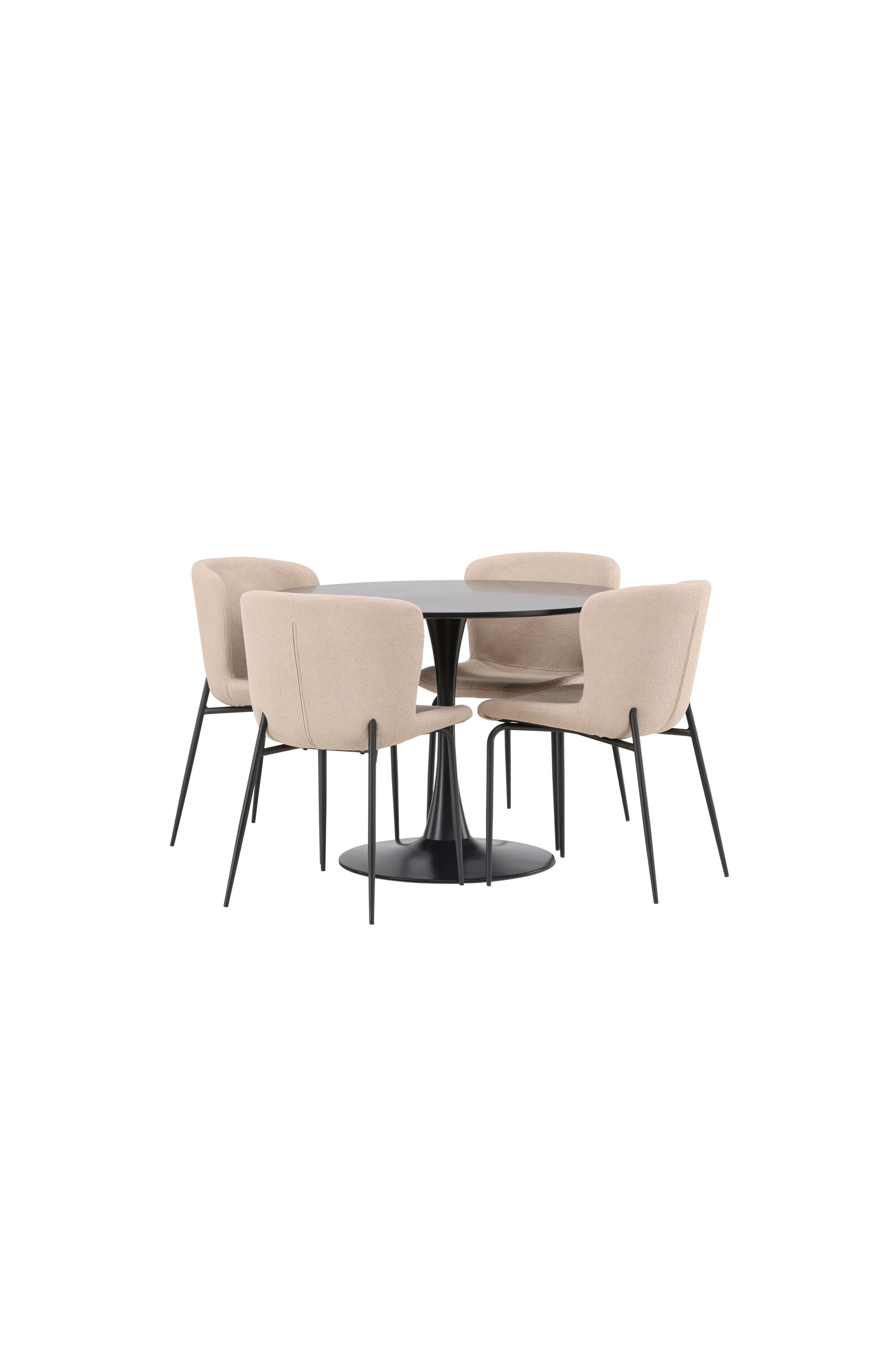 Glade Esszimmerset + Modesto ⌀100cm/4St. in Beige, Schwarz präsentiert im Onlineshop von KAQTU Design AG. Esszimmerset ist von Venture Home