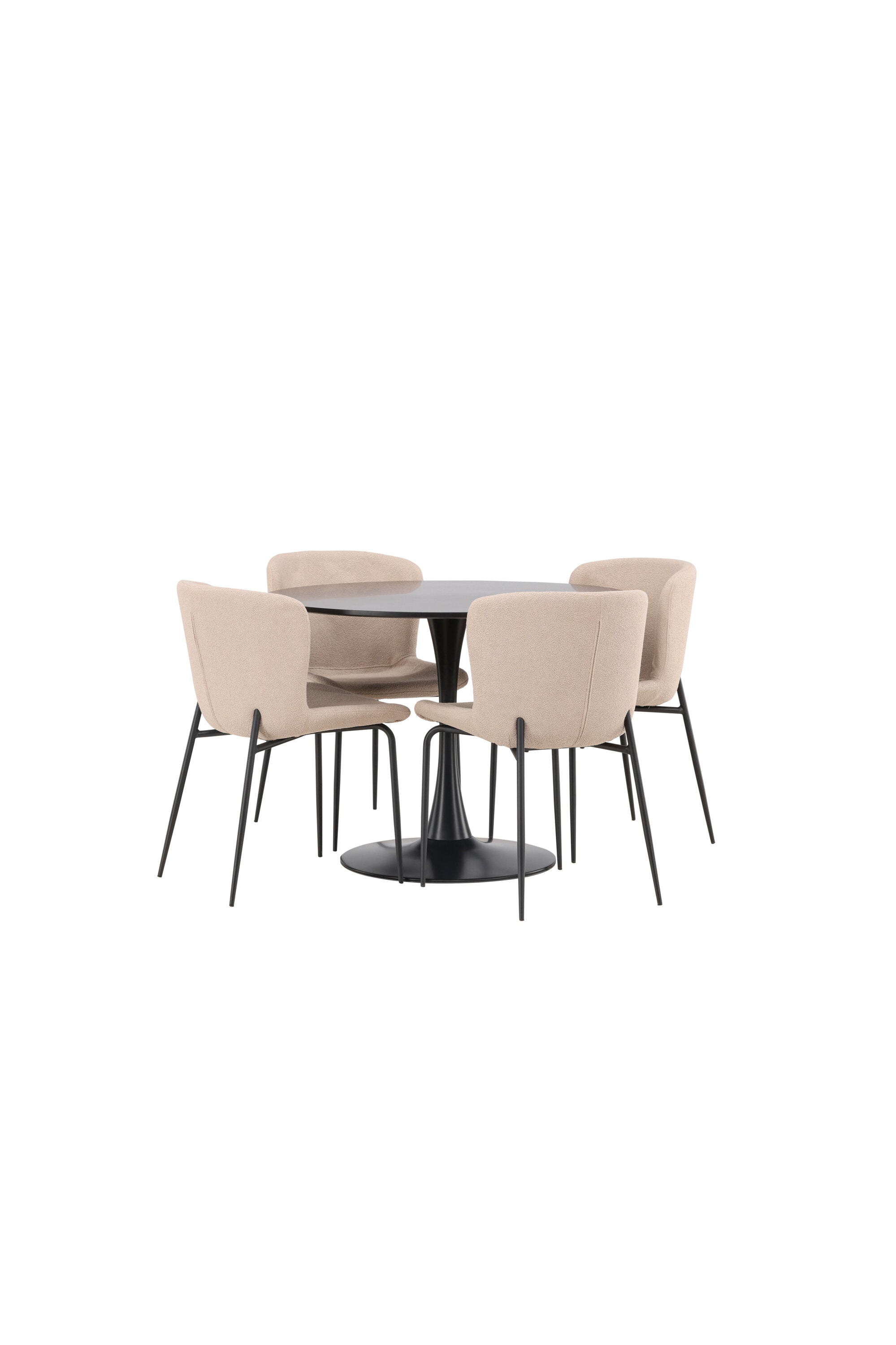 Glade Esszimmerset + Modesto ⌀100cm/4St. in Beige, Schwarz präsentiert im Onlineshop von KAQTU Design AG. Esszimmerset ist von Venture Home