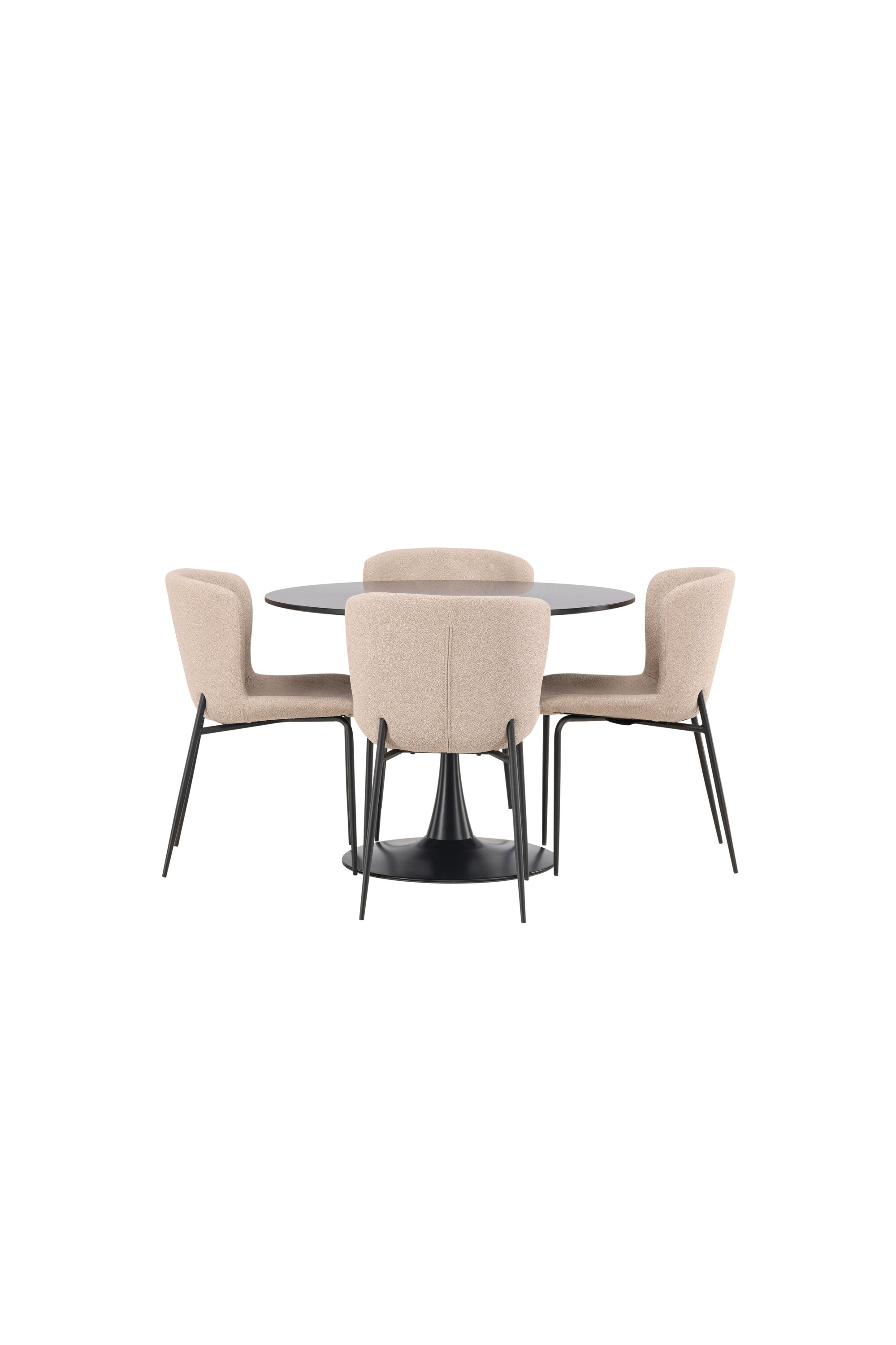 Glade Esszimmerset + Modesto ⌀100cm/4St. in Beige, Schwarz präsentiert im Onlineshop von KAQTU Design AG. Esszimmerset ist von Venture Home