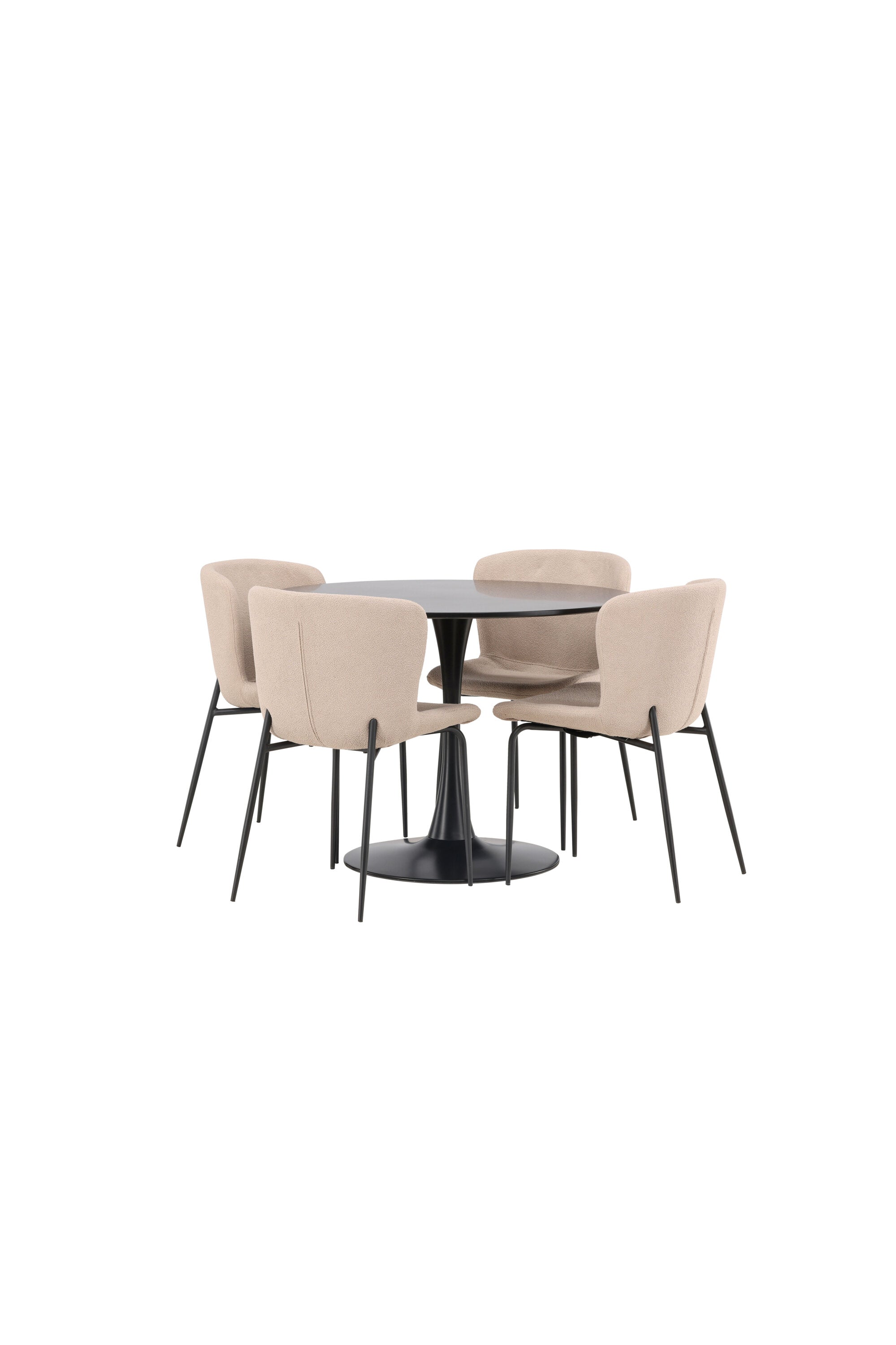 Glade Esszimmerset + Modesto ⌀100cm/4St. in Beige, Schwarz präsentiert im Onlineshop von KAQTU Design AG. Esszimmerset ist von Venture Home