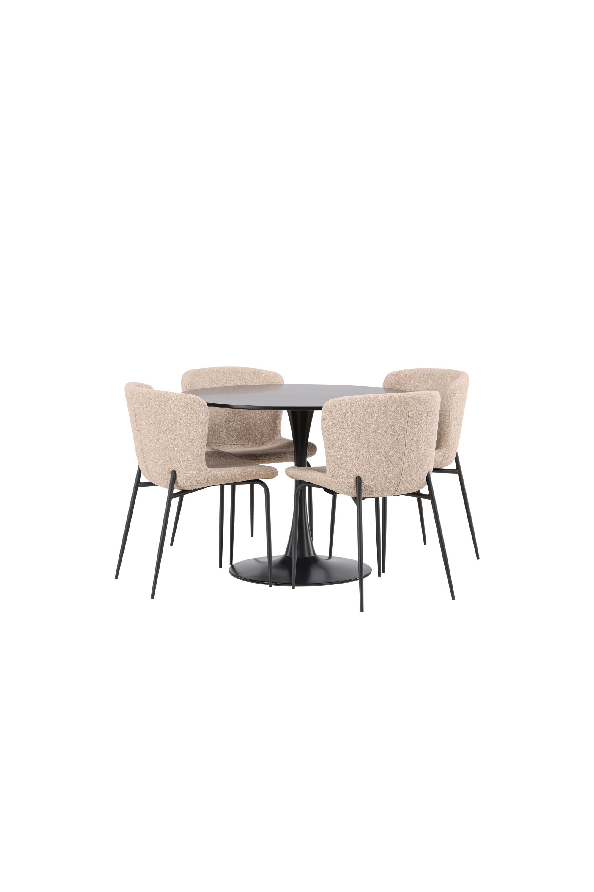 Glade Esszimmerset + Modesto ⌀100cm/4St. in Beige, Schwarz präsentiert im Onlineshop von KAQTU Design AG. Esszimmerset ist von Venture Home