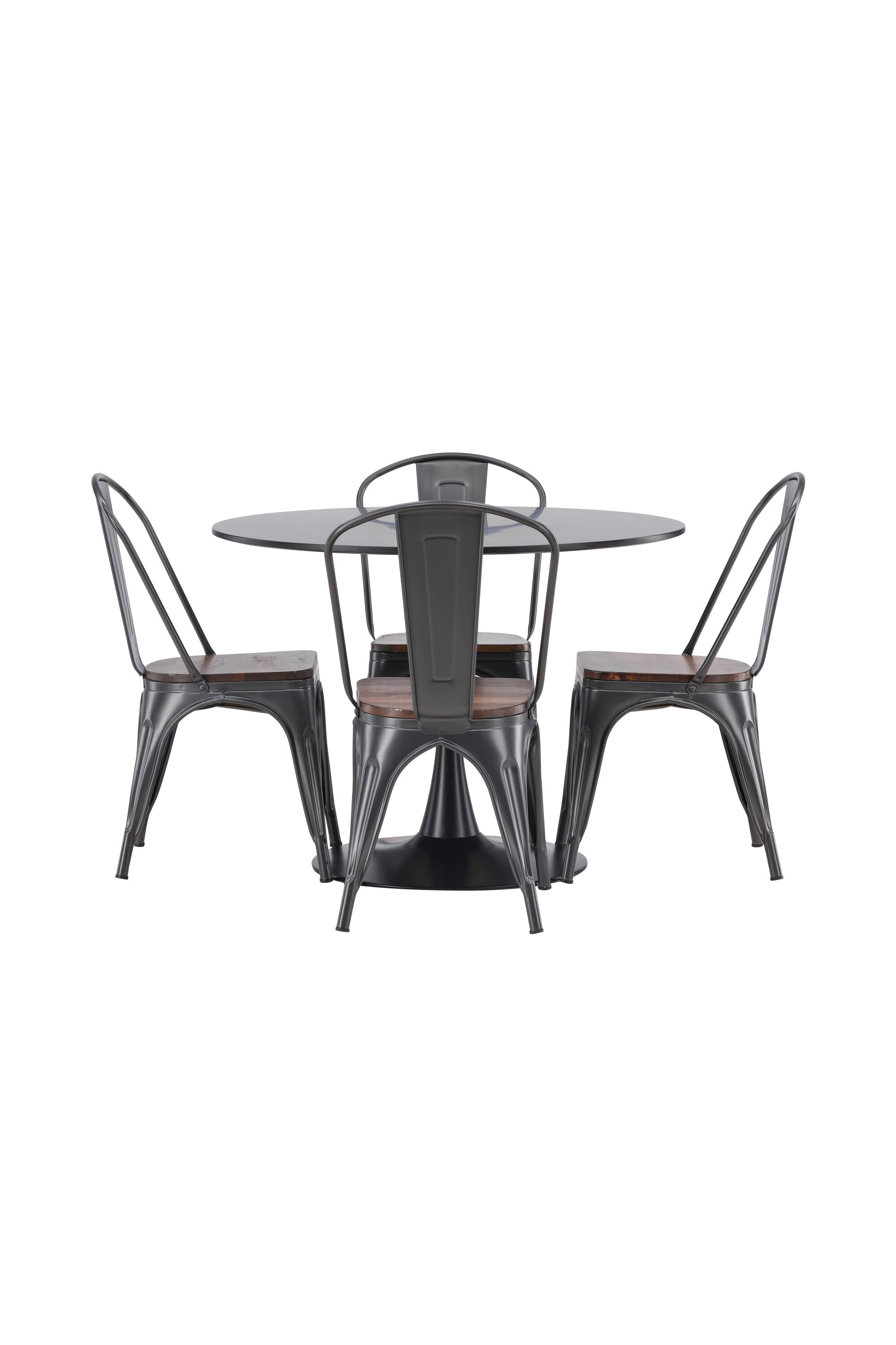Glade Esszimmerset + Tempe ⌀100cm/4St. in Dunkelgrau, Walnuss präsentiert im Onlineshop von KAQTU Design AG. Esszimmerset ist von Venture Home