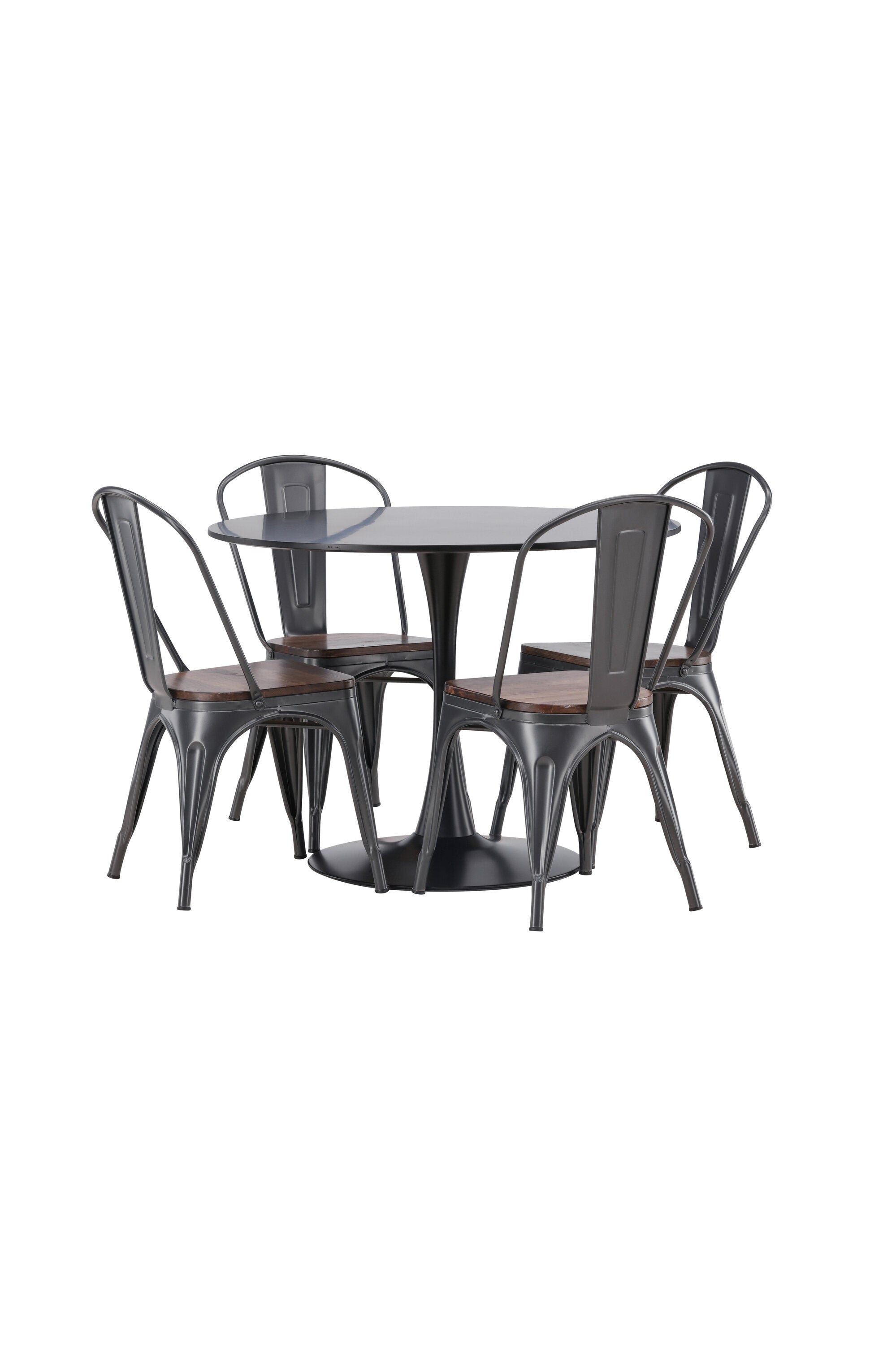 Glade Esszimmerset + Tempe ⌀100cm/4St. in Dunkelgrau, Walnuss präsentiert im Onlineshop von KAQTU Design AG. Esszimmerset ist von Venture Home