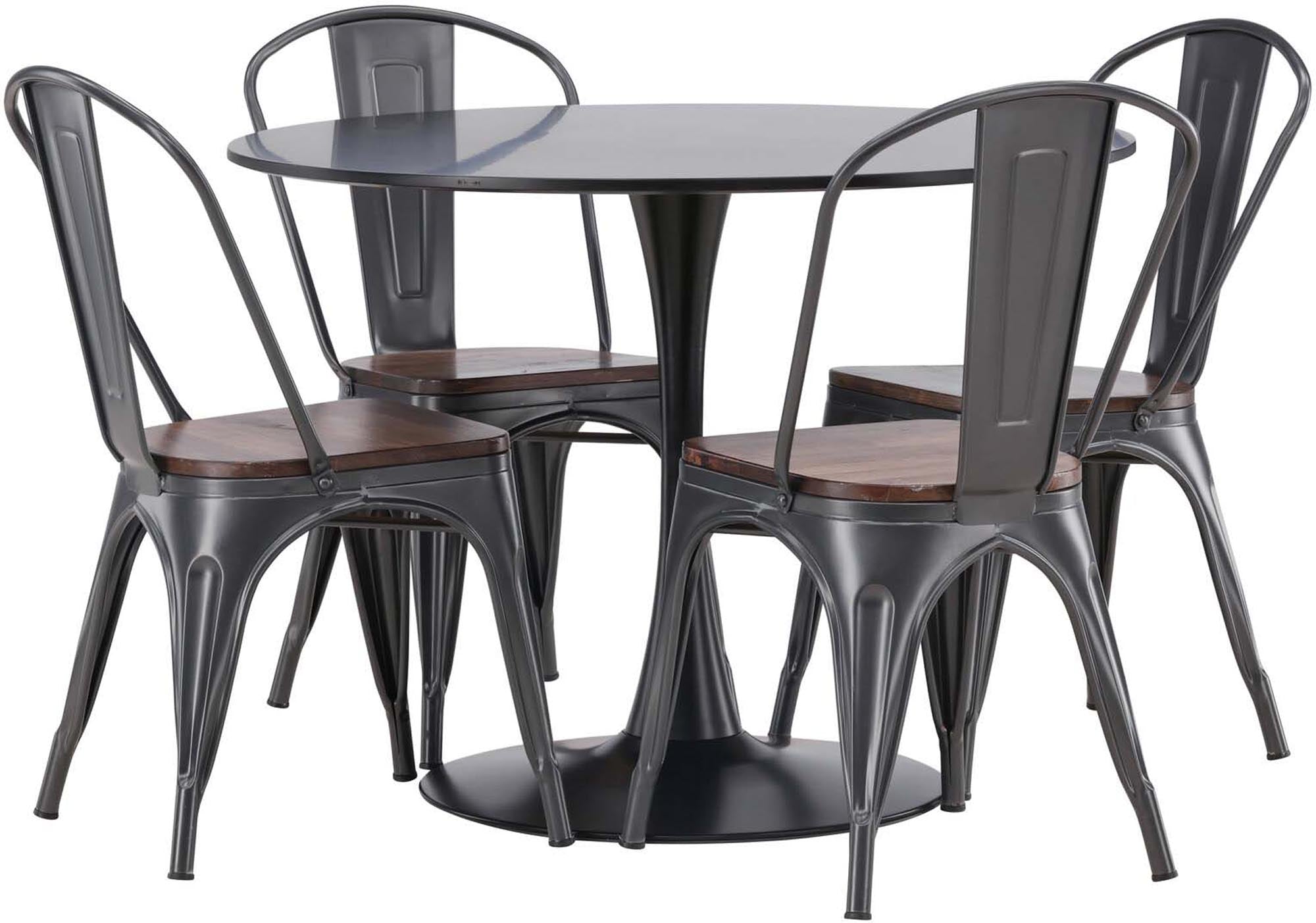 Modernes Glade Esszimmerset: Tempe Tisch 100cm & 4 Stühle von Venture.