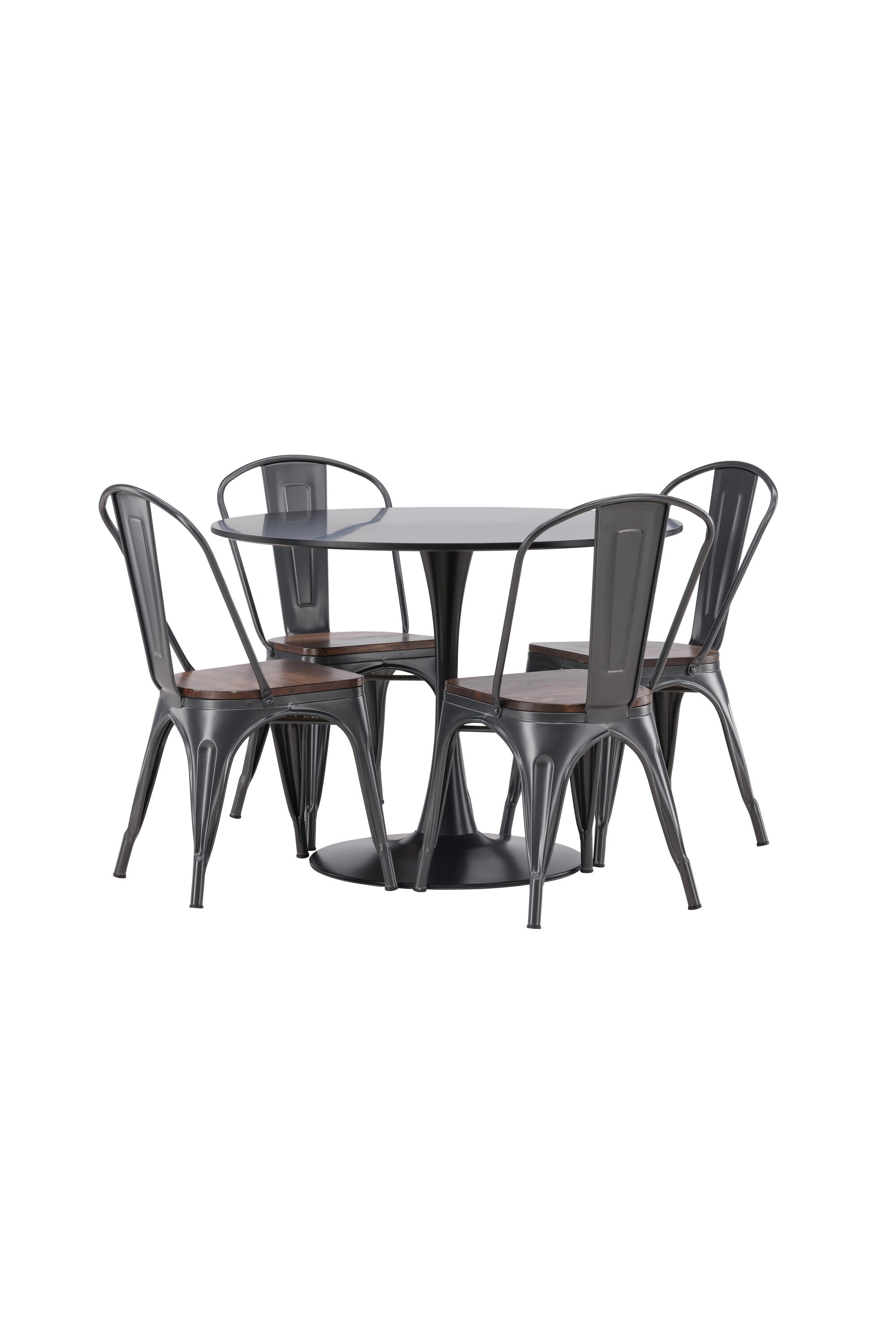 Glade Esszimmerset + Tempe ⌀100cm/4St. in Dunkelgrau, Walnuss präsentiert im Onlineshop von KAQTU Design AG. Esszimmerset ist von Venture Home