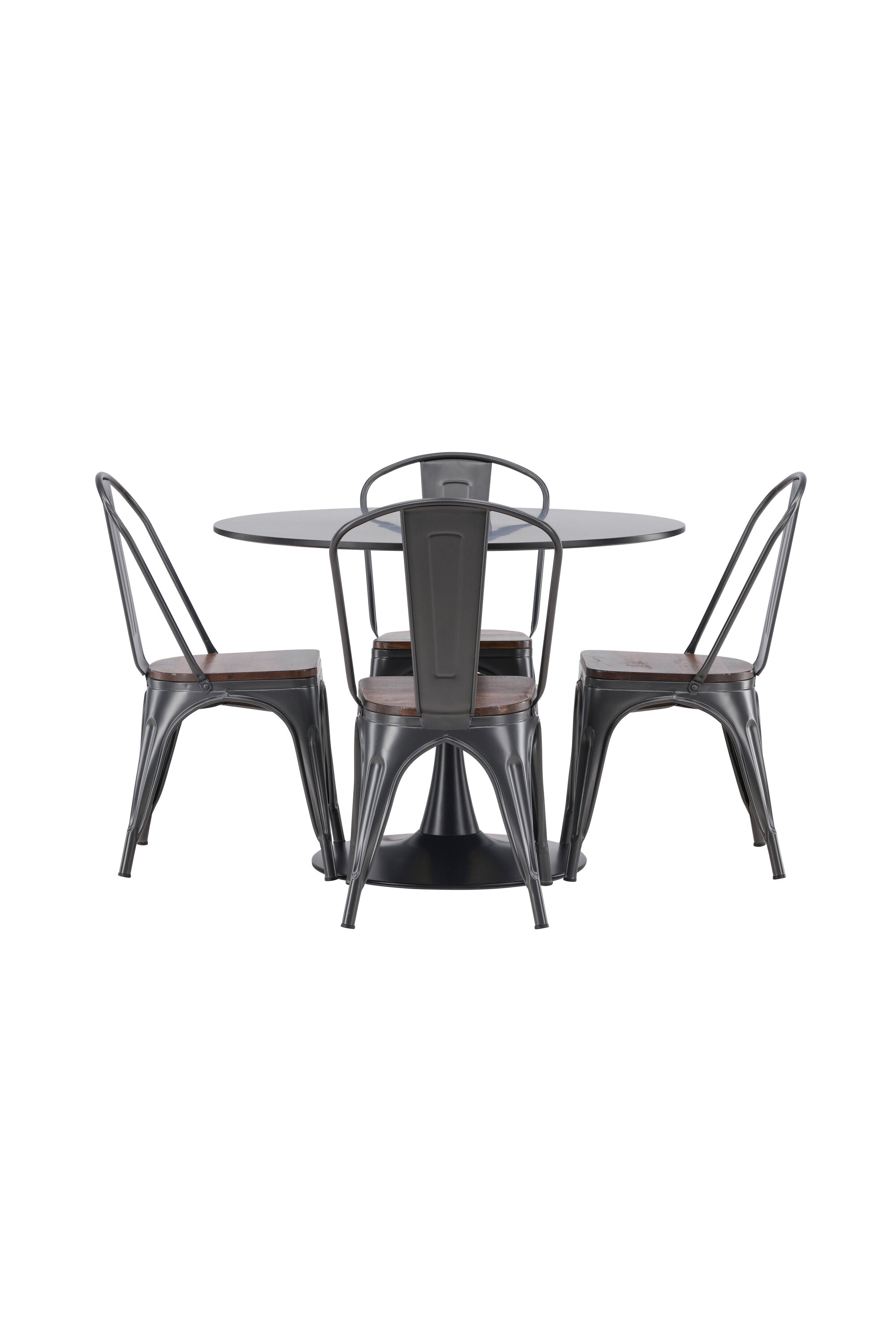 Glade Esszimmerset + Tempe ⌀100cm/4St. in Dunkelgrau, Walnuss präsentiert im Onlineshop von KAQTU Design AG. Esszimmerset ist von Venture Home