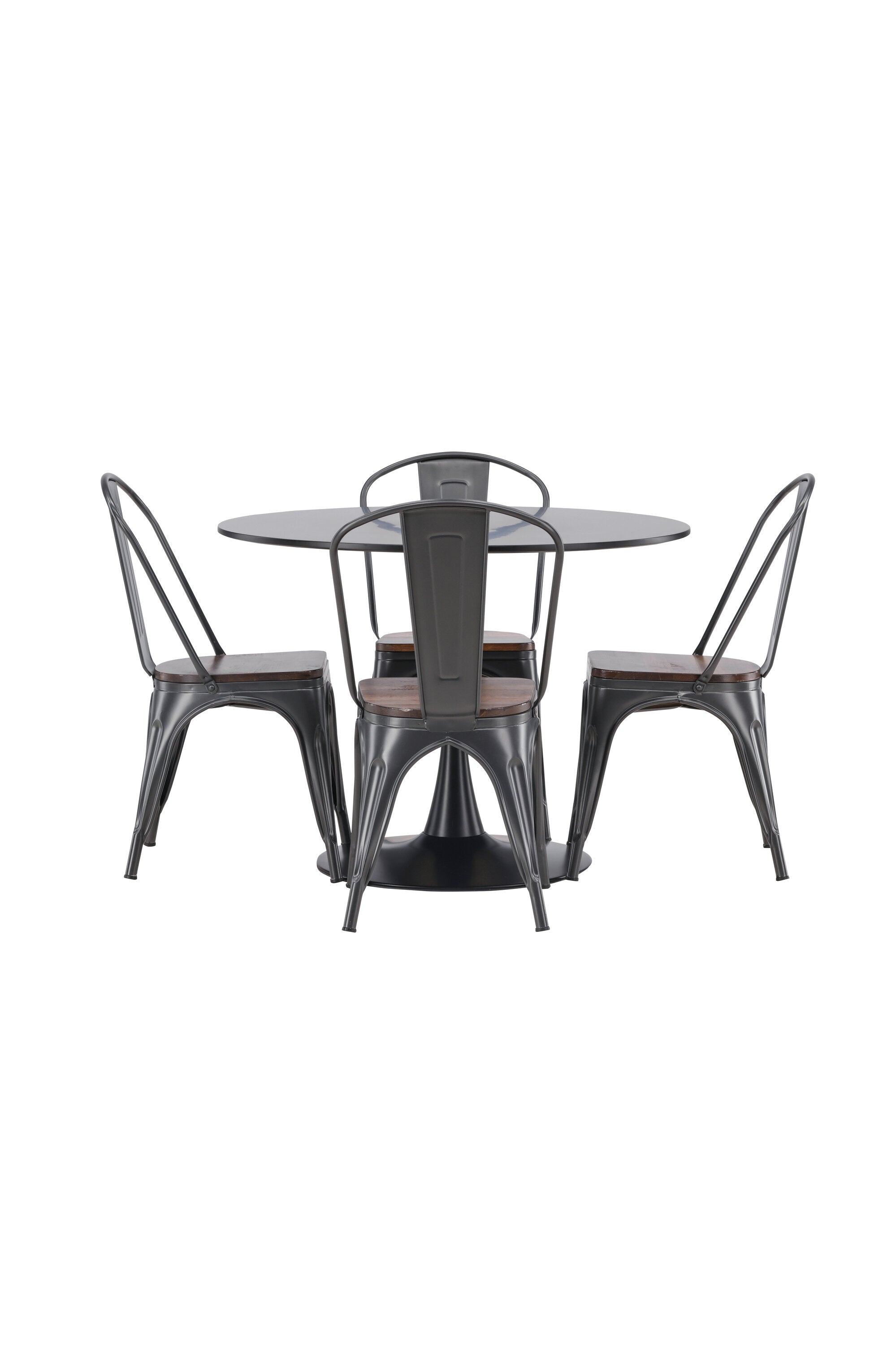 Glade Esszimmerset + Tempe ⌀100cm/4St. in Dunkelgrau, Walnuss präsentiert im Onlineshop von KAQTU Design AG. Esszimmerset ist von Venture Home