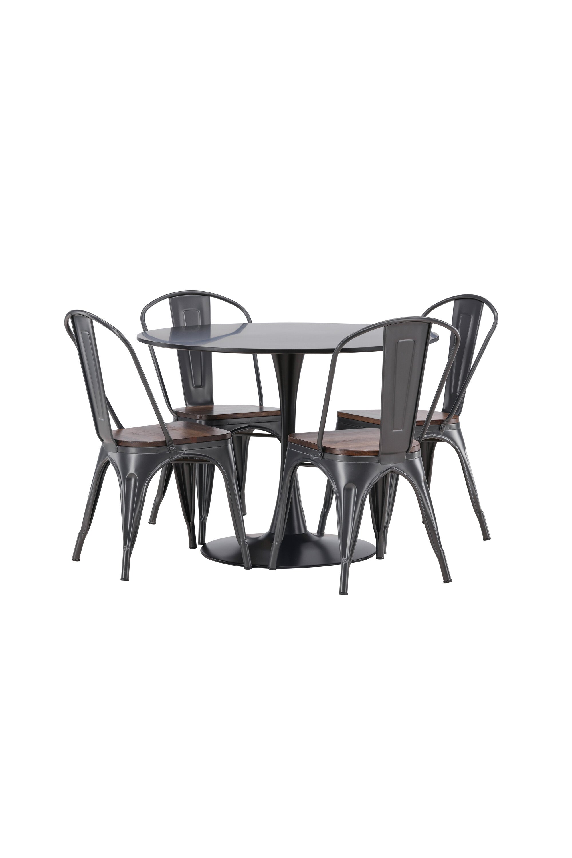 Glade Esszimmerset + Tempe ⌀100cm/4St. in Dunkelgrau, Walnuss präsentiert im Onlineshop von KAQTU Design AG. Esszimmerset ist von Venture Home