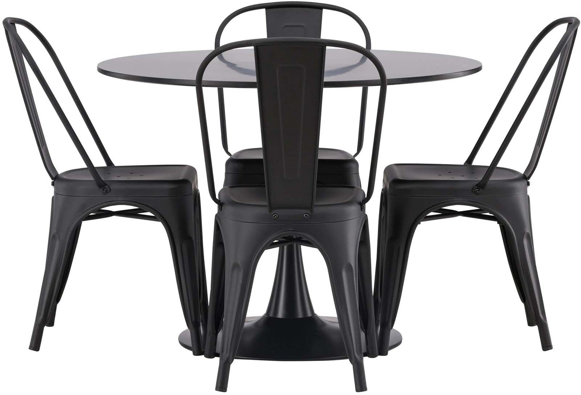 Elegantes Glade Esszimmerset: Tempe Tisch 100cm & 4 Stühle.