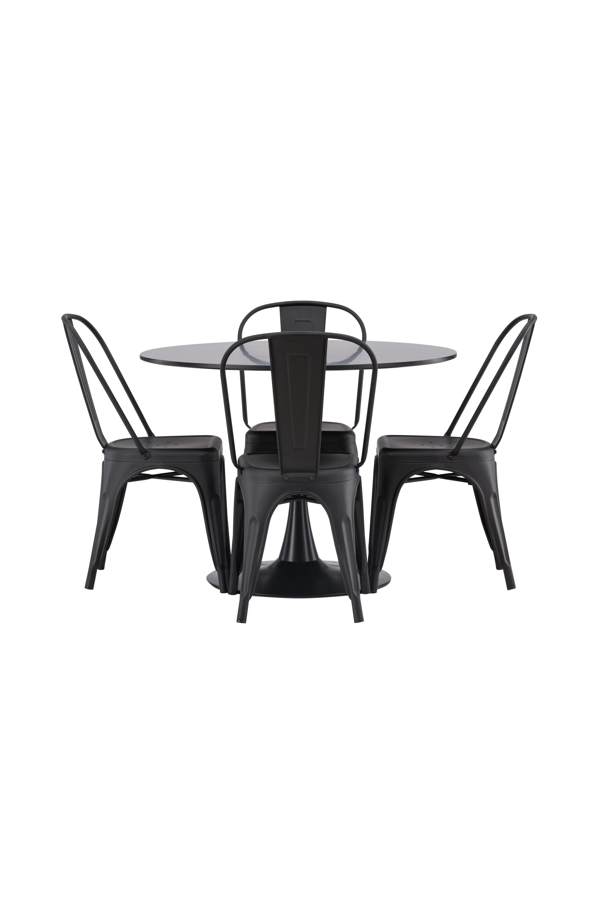 Glade Esszimmerset + Tempe ⌀100cm/4St. in Schwarz präsentiert im Onlineshop von KAQTU Design AG. Esszimmerset ist von Venture Home