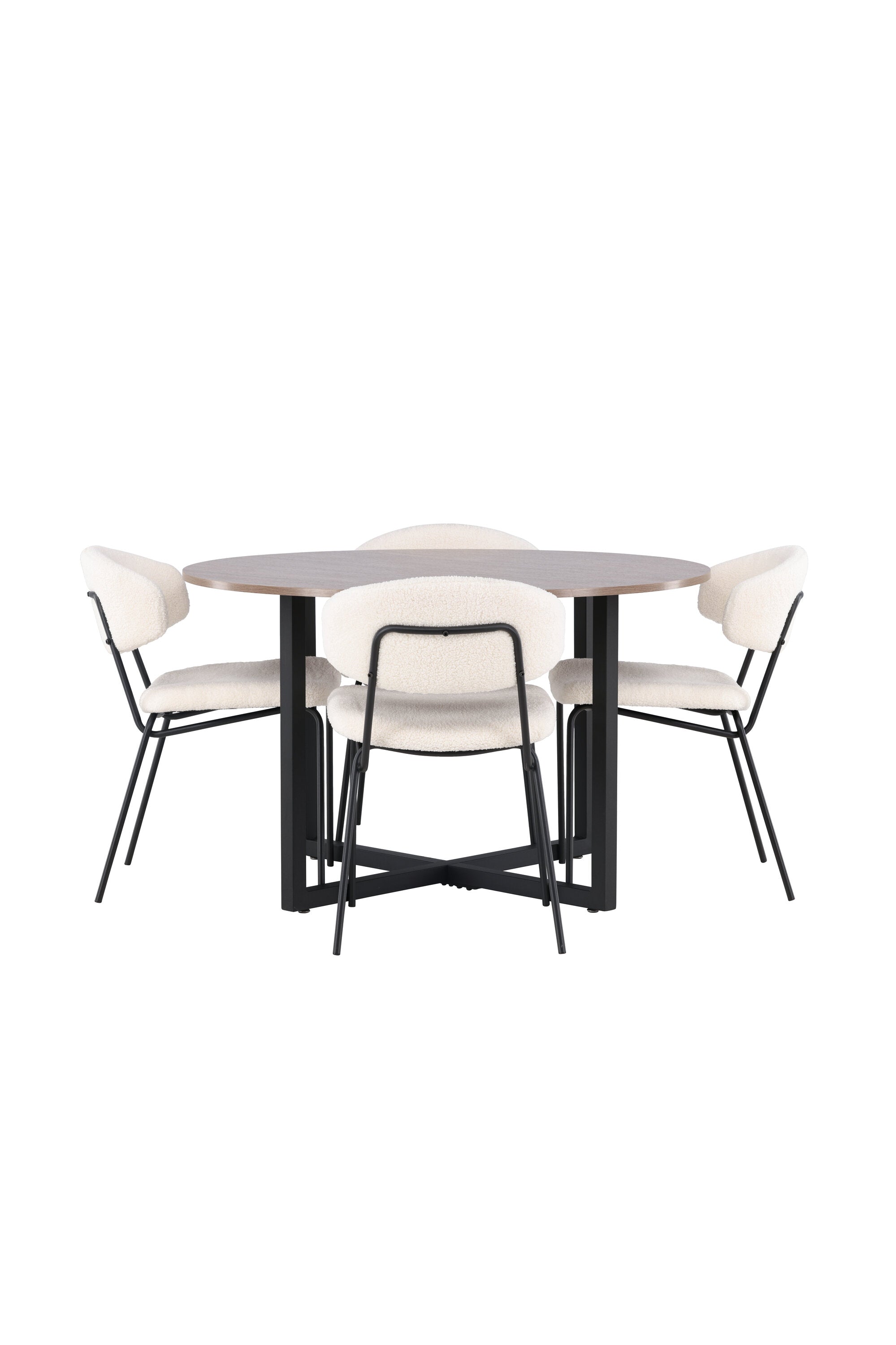 Durango Esszimmerset + Chico ⌀120cm/4St. in Weiss präsentiert im Onlineshop von KAQTU Design AG. Esszimmerset ist von Venture Home