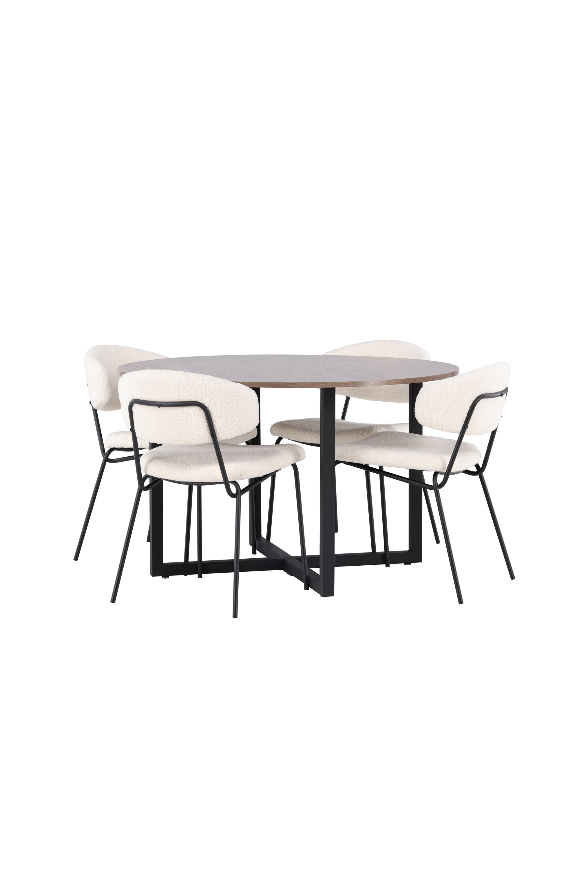 Durango Esszimmerset + Chico ⌀120cm/4St. in Weiss präsentiert im Onlineshop von KAQTU Design AG. Esszimmerset ist von Venture Home
