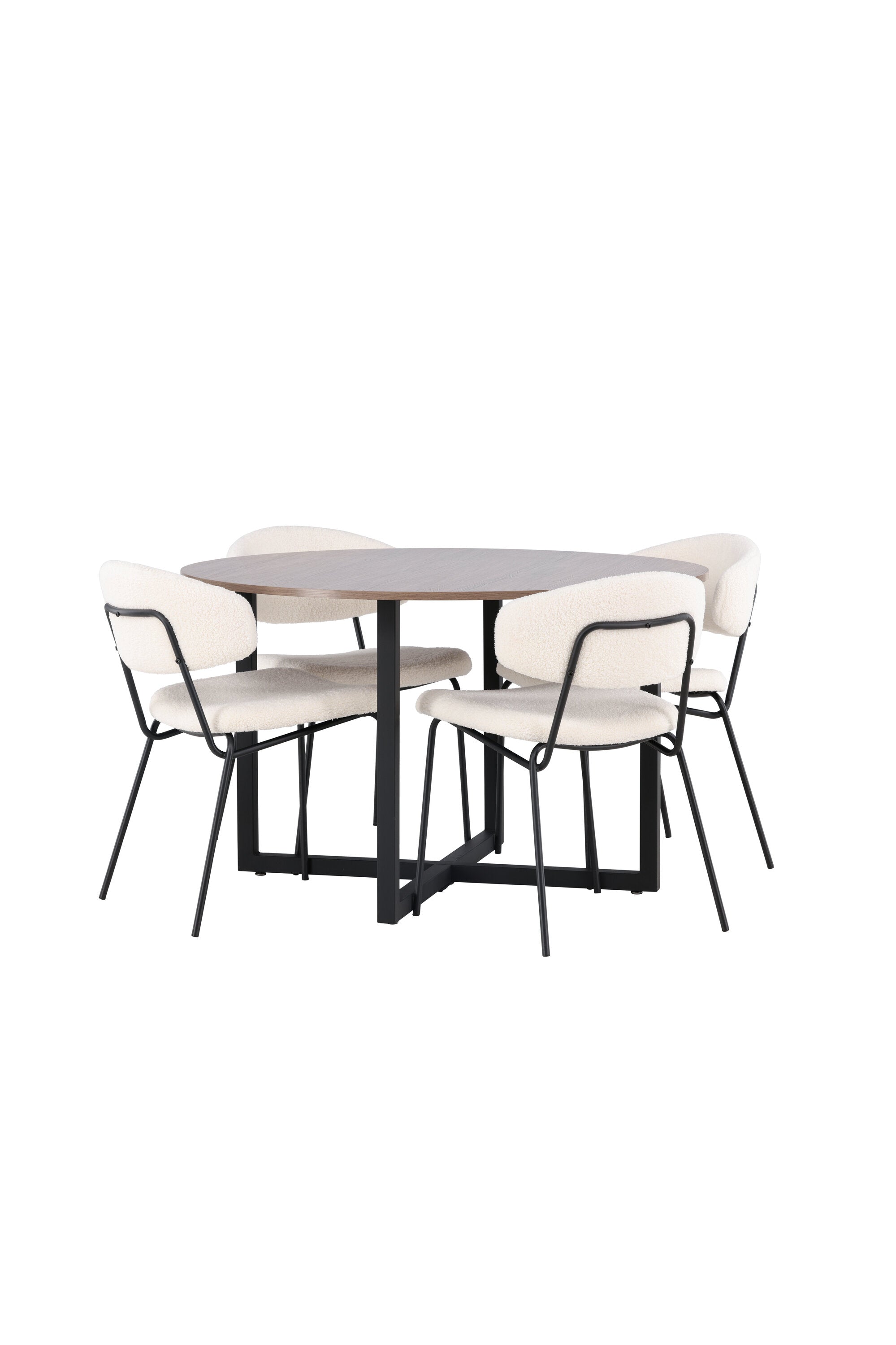 Durango Esszimmerset + Chico ⌀120cm/4St. in Weiss präsentiert im Onlineshop von KAQTU Design AG. Esszimmerset ist von Venture Home