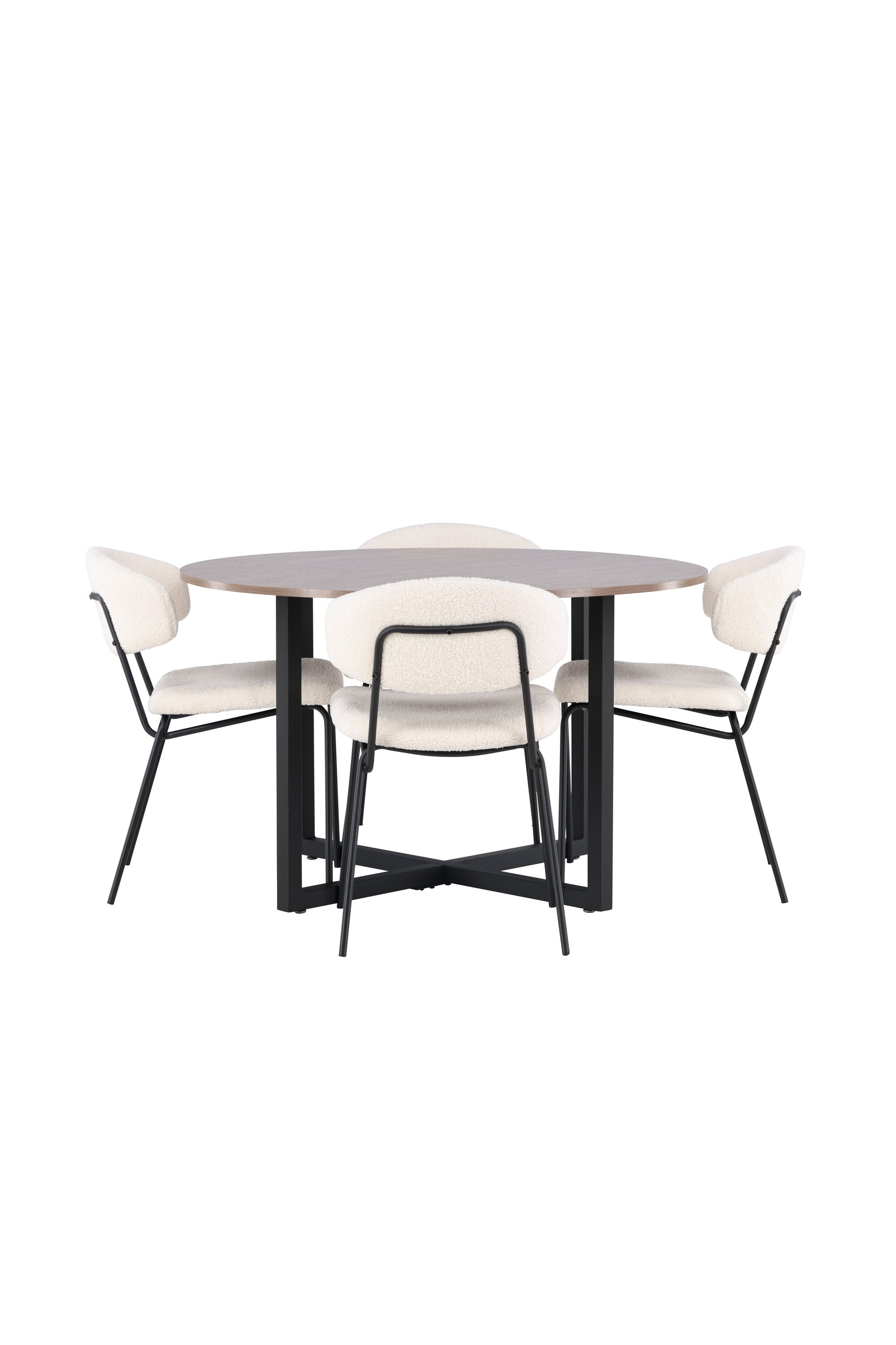 Durango Esszimmerset + Chico ⌀120cm/4St. in Weiss präsentiert im Onlineshop von KAQTU Design AG. Esszimmerset ist von Venture Home