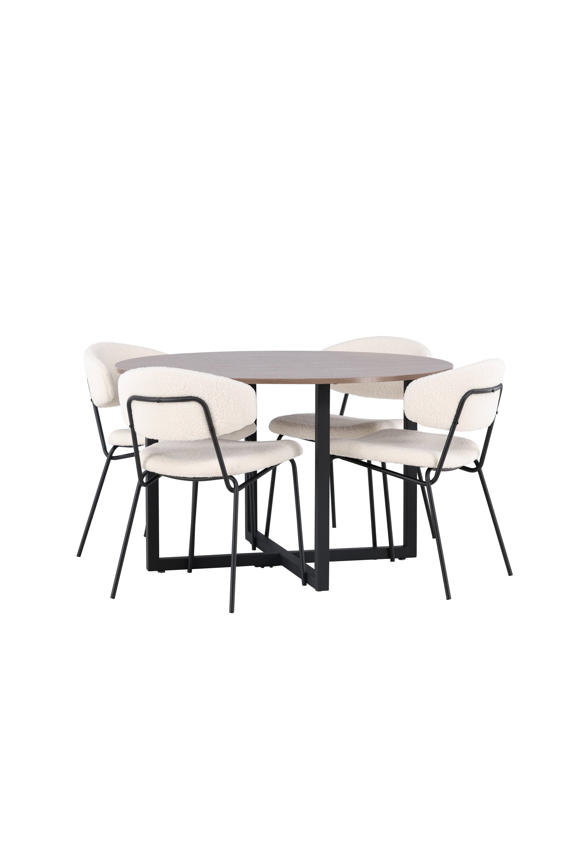 Durango Esszimmerset + Chico ⌀120cm/4St. in Weiss präsentiert im Onlineshop von KAQTU Design AG. Esszimmerset ist von Venture Home