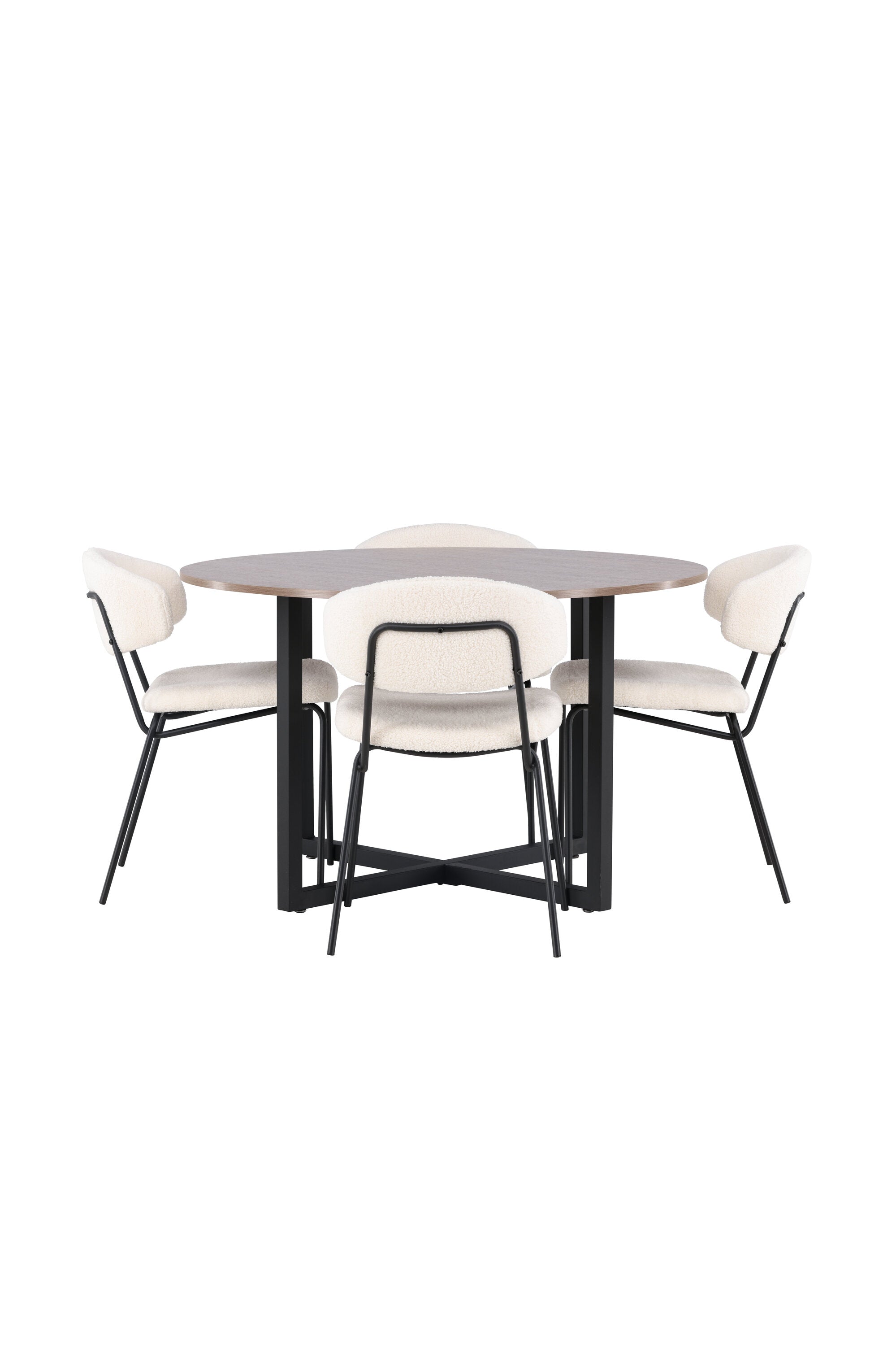 Durango Esszimmerset + Chico ⌀120cm/4St. in Weiss präsentiert im Onlineshop von KAQTU Design AG. Esszimmerset ist von Venture Home
