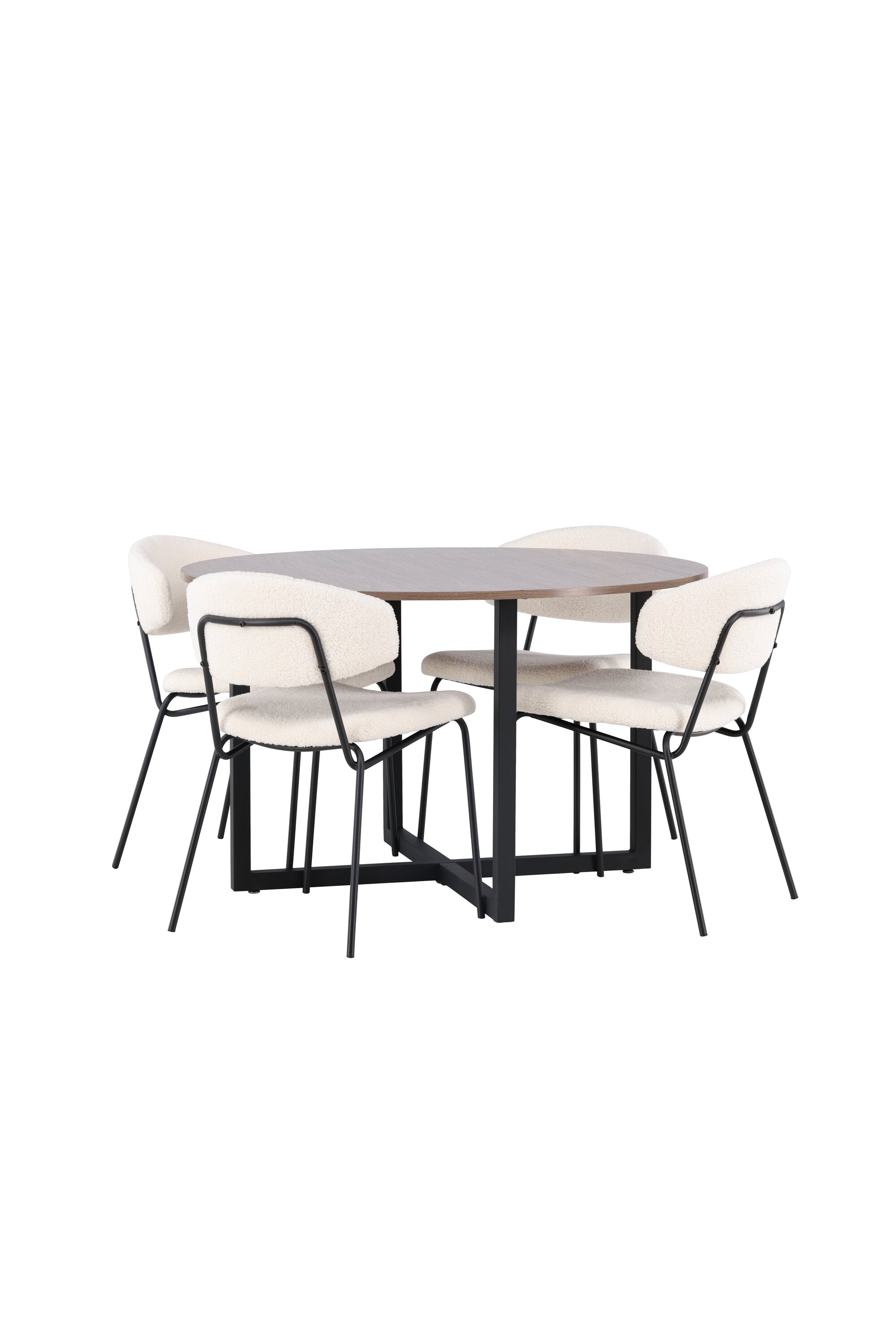 Durango Esszimmerset + Chico ⌀120cm/4St. in Weiss präsentiert im Onlineshop von KAQTU Design AG. Esszimmerset ist von Venture Home